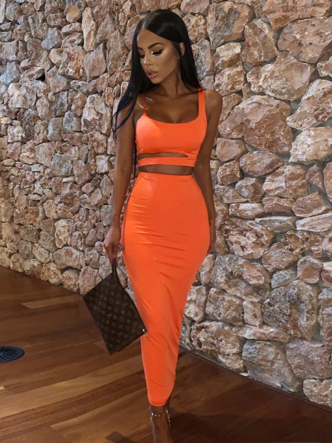 

StyleCast Women Top With Skirt Co-Ords Sets, Orange