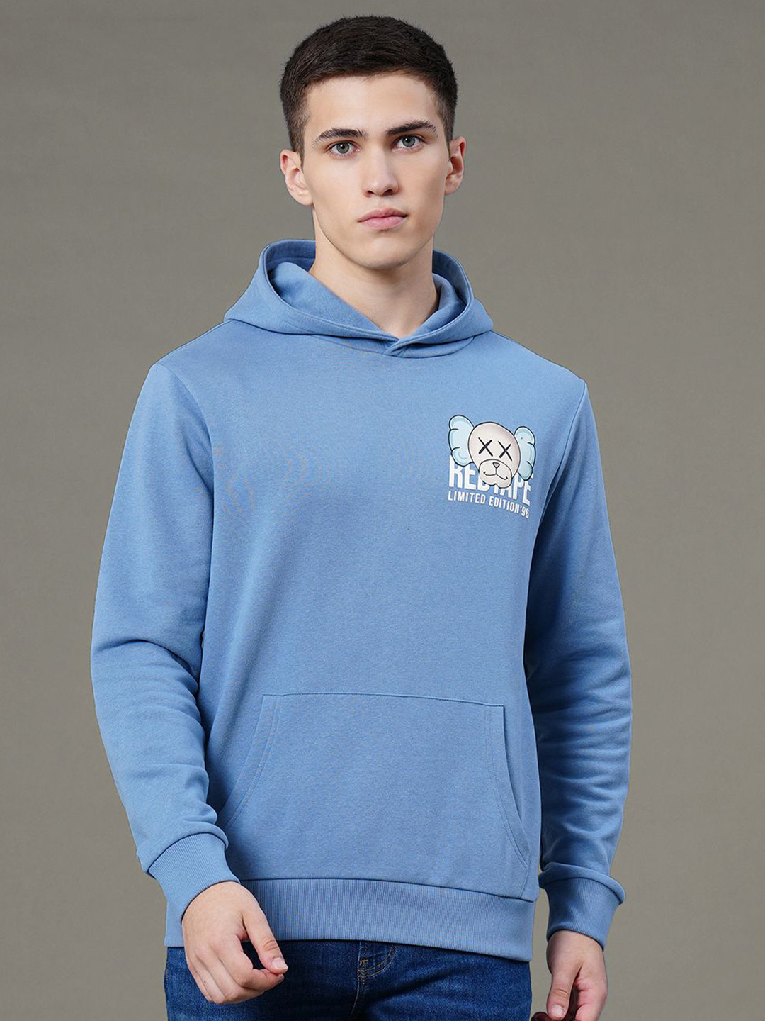

Red Tape Men Graphic Printed Hooded Sweatshirt, Blue