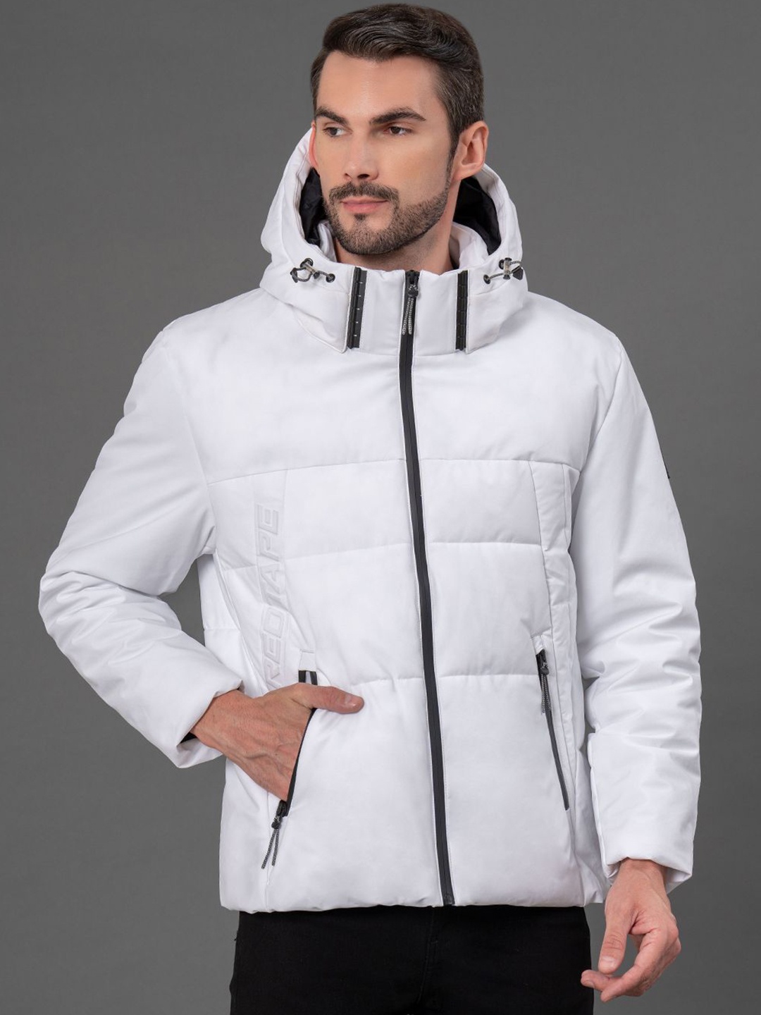 

Red Tape Men Hooded Padded Jacket, White