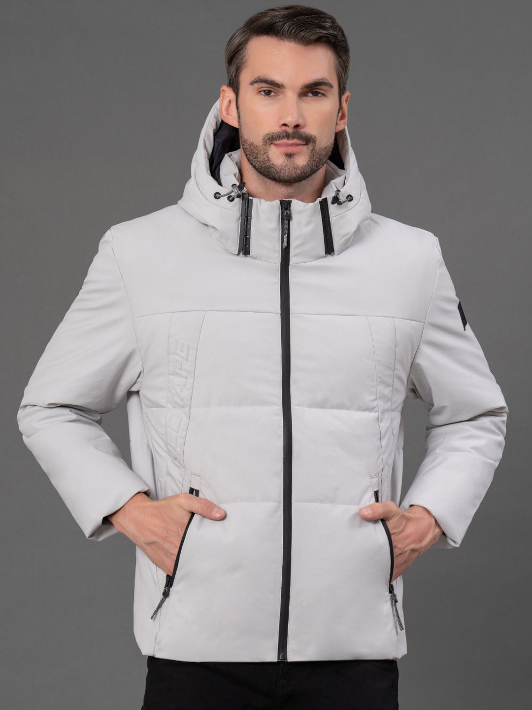 

Red Tape Men Padded Jacket with Detachable Hood, Grey