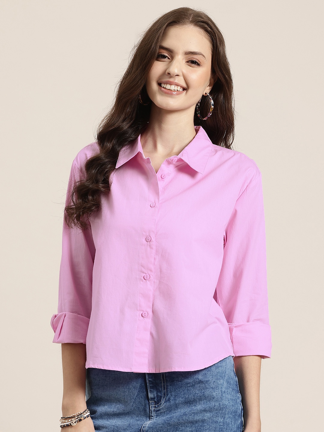 

HERE&NOW Pure Cotton Shirt, Pink