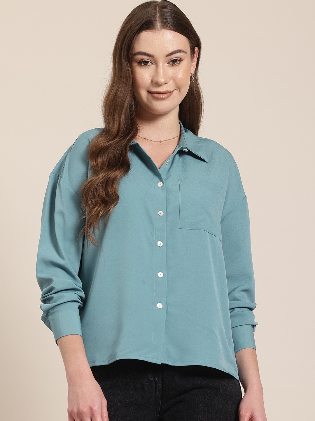 

HERE&NOW Pocket Detail Casual Shirt, Blue