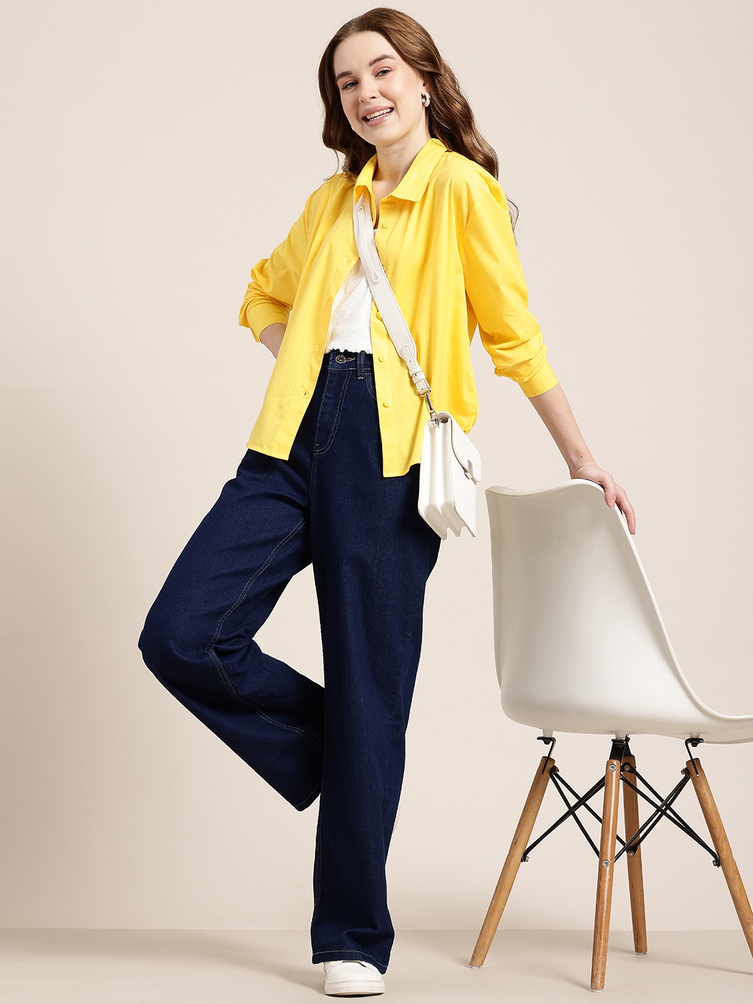 

HERE&NOW Opaque Casual Shirt, Yellow