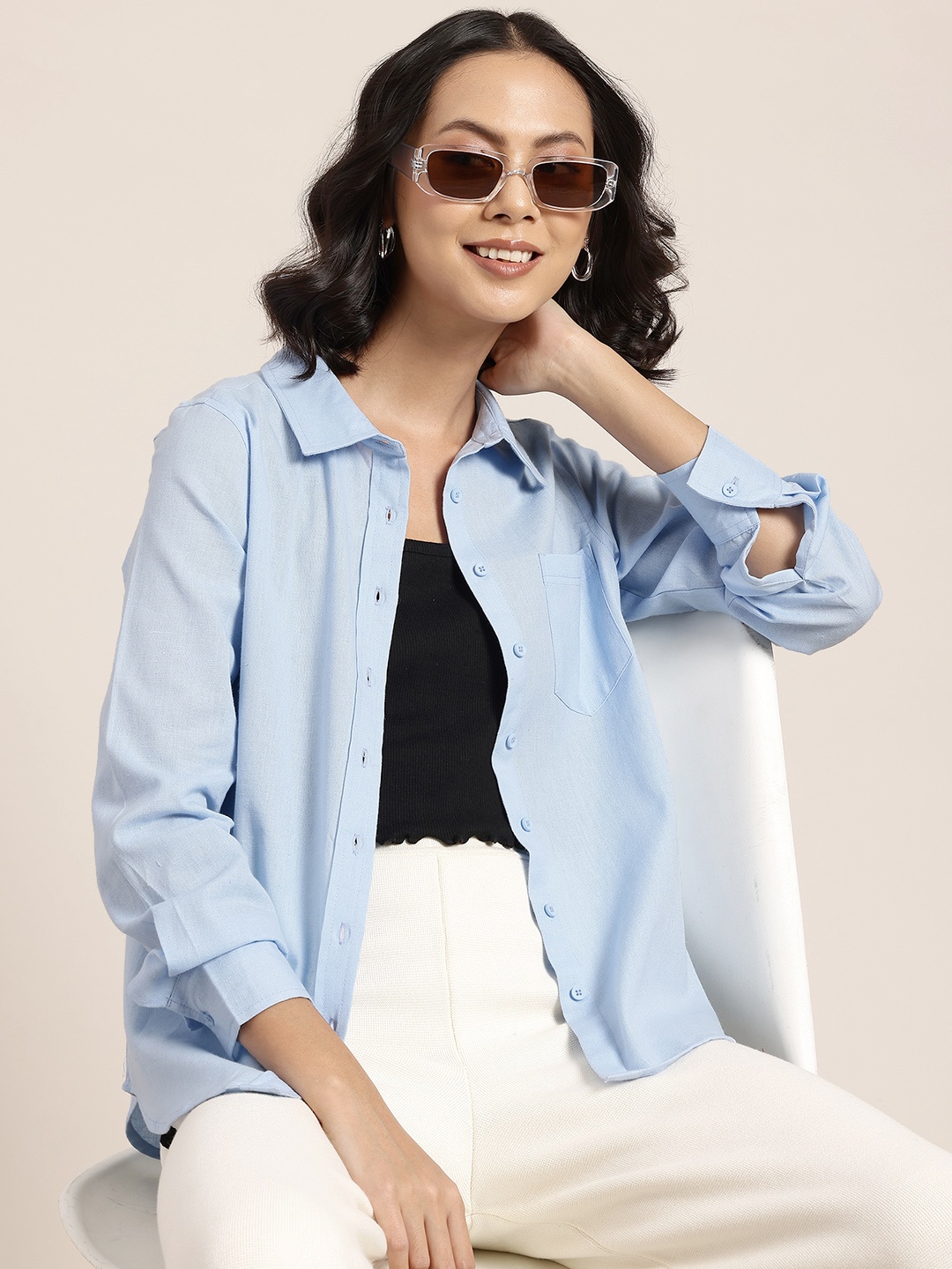 

HERE&NOW Opaque Casual Shirt, Blue