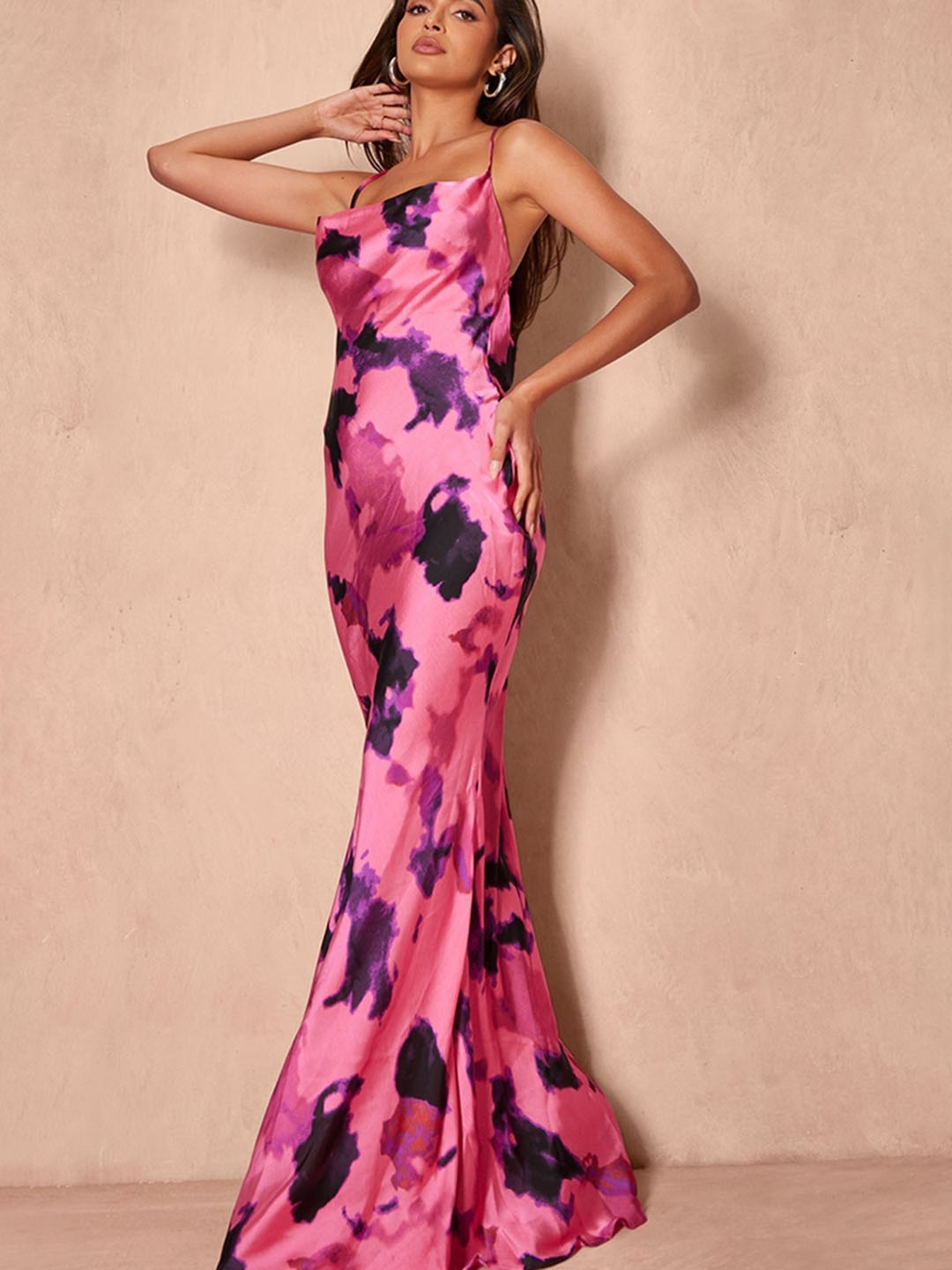 

LULU & SKY Women Strappy Long Dress, Pink