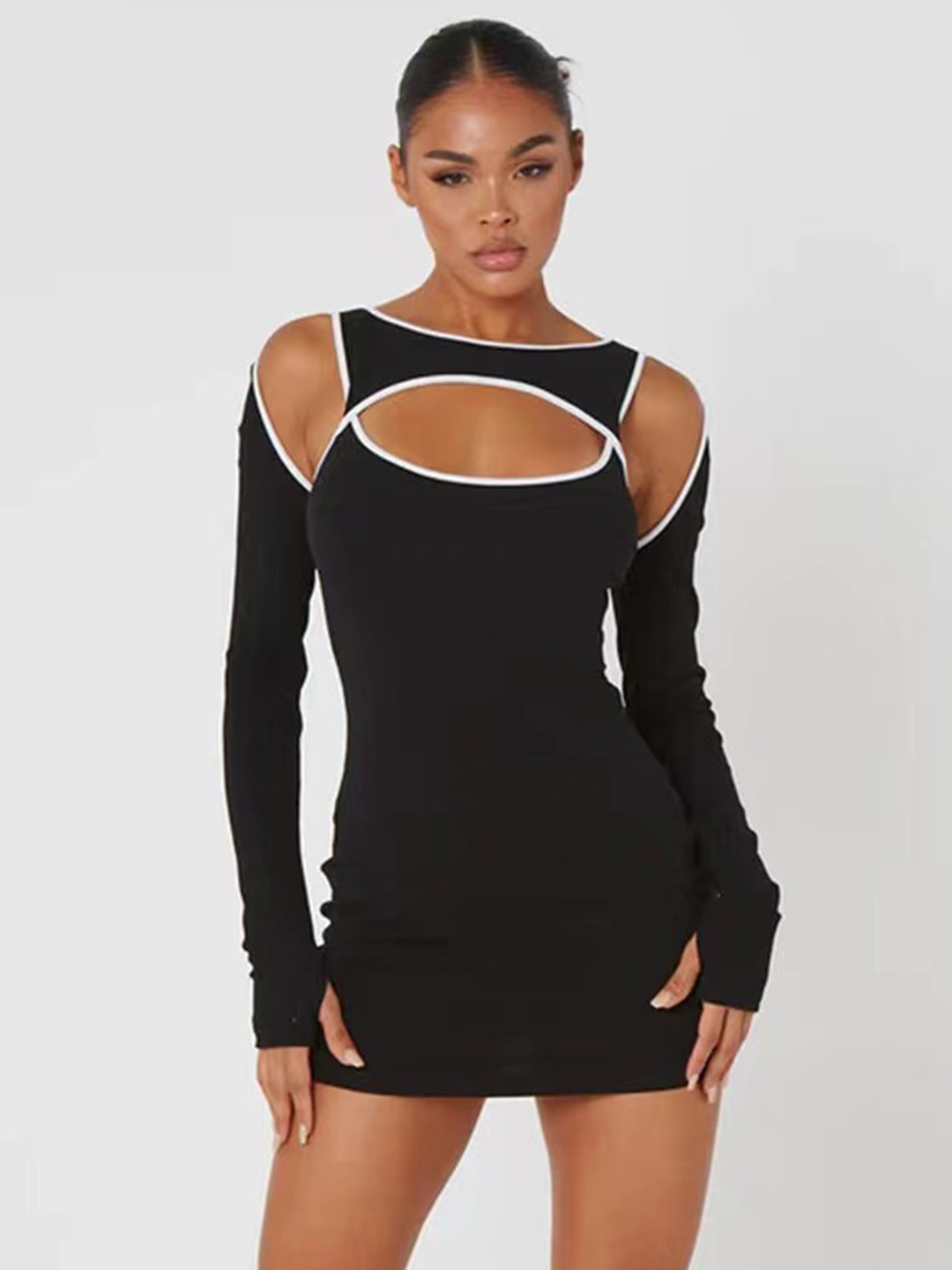 

LULU & SKY Cut-Out Bodycon Dress, Black