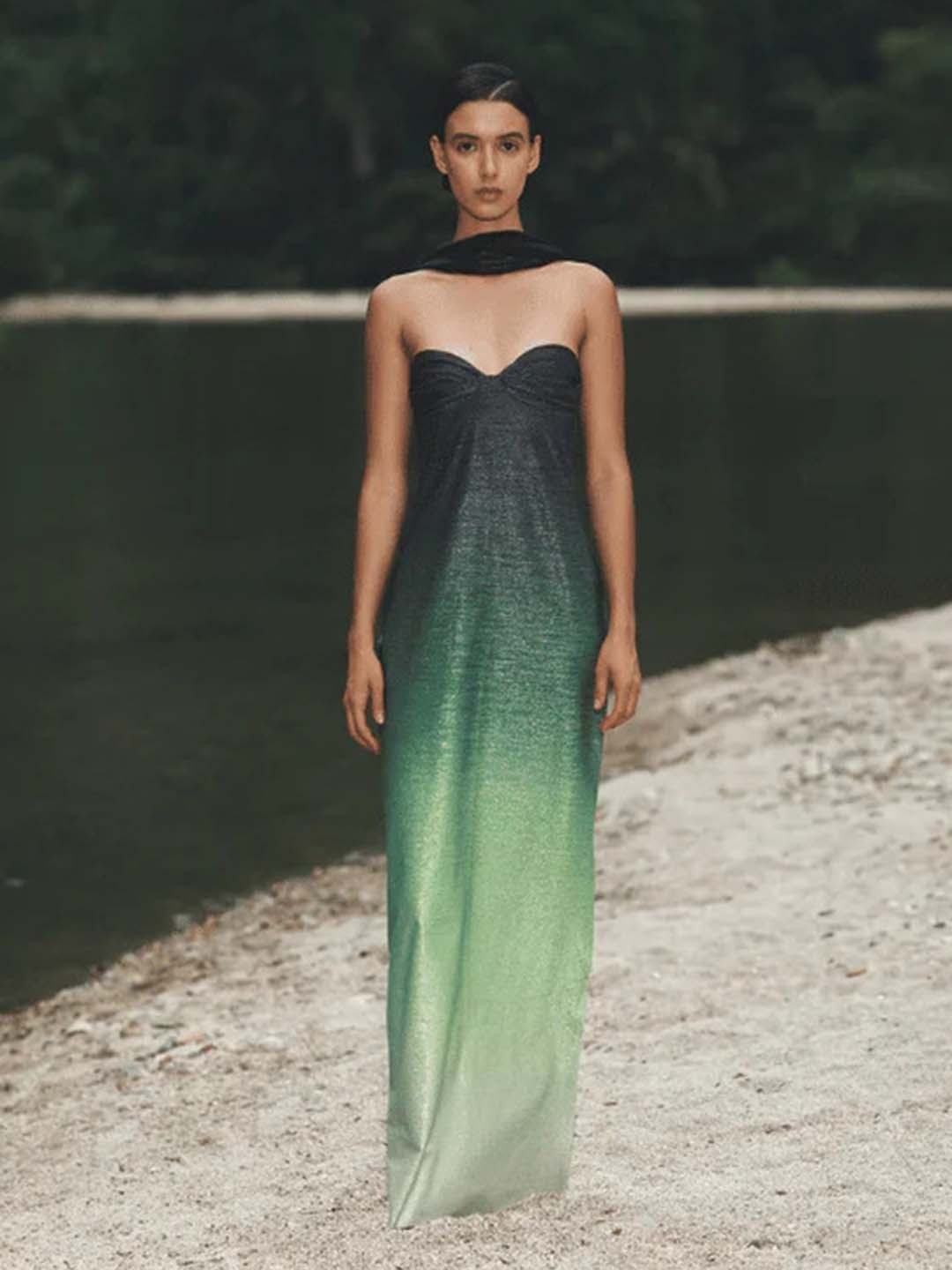 

LULU & SKY Women Sleeveless Maxi Solid Dress, Green