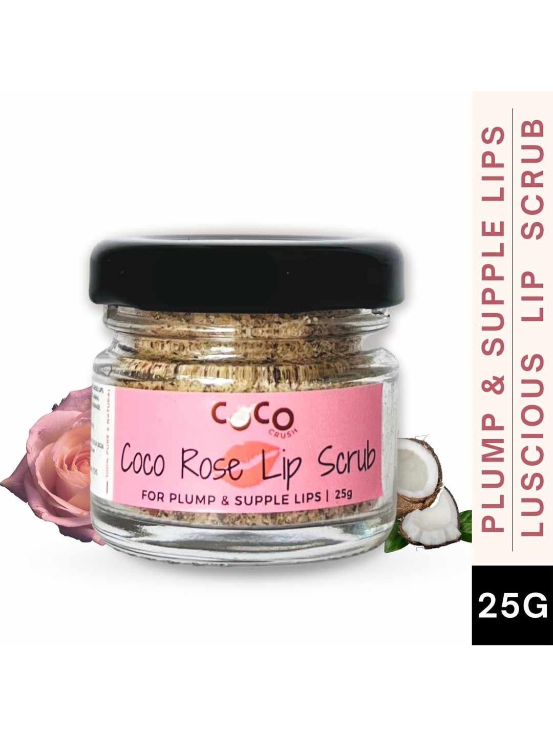 

Coco Crush Rose Coconut Lips Scrub - 25 g, Transparent