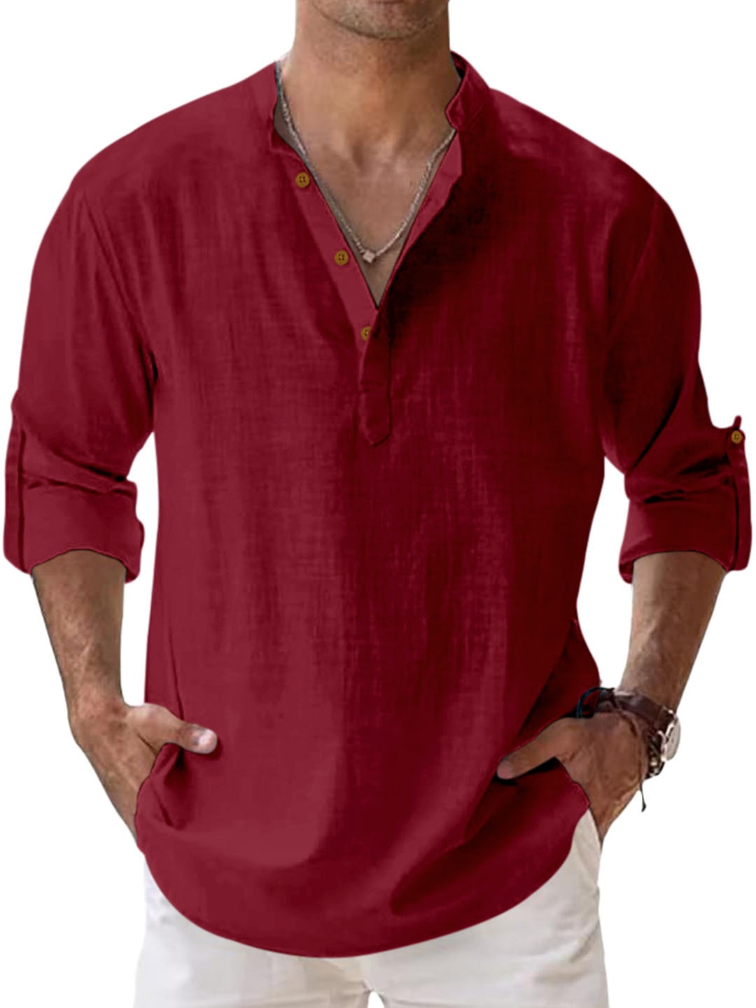 

Zombom Men Kurta, Maroon