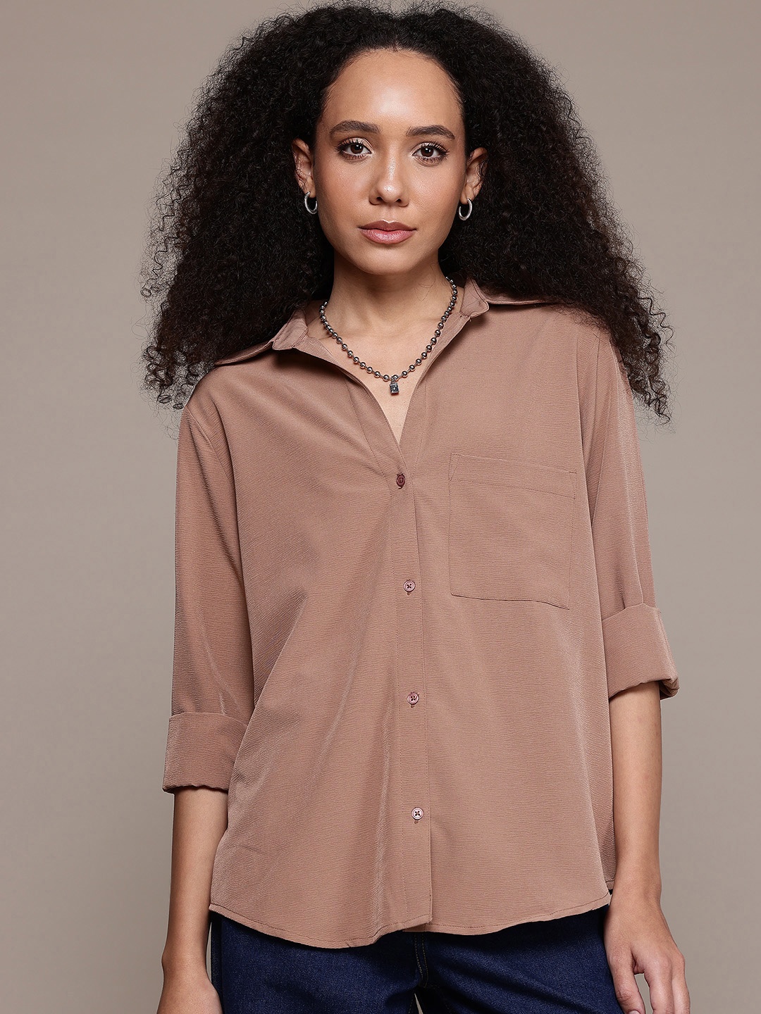 The Roadster Lifestyle Co. Casual Shirt, Brown