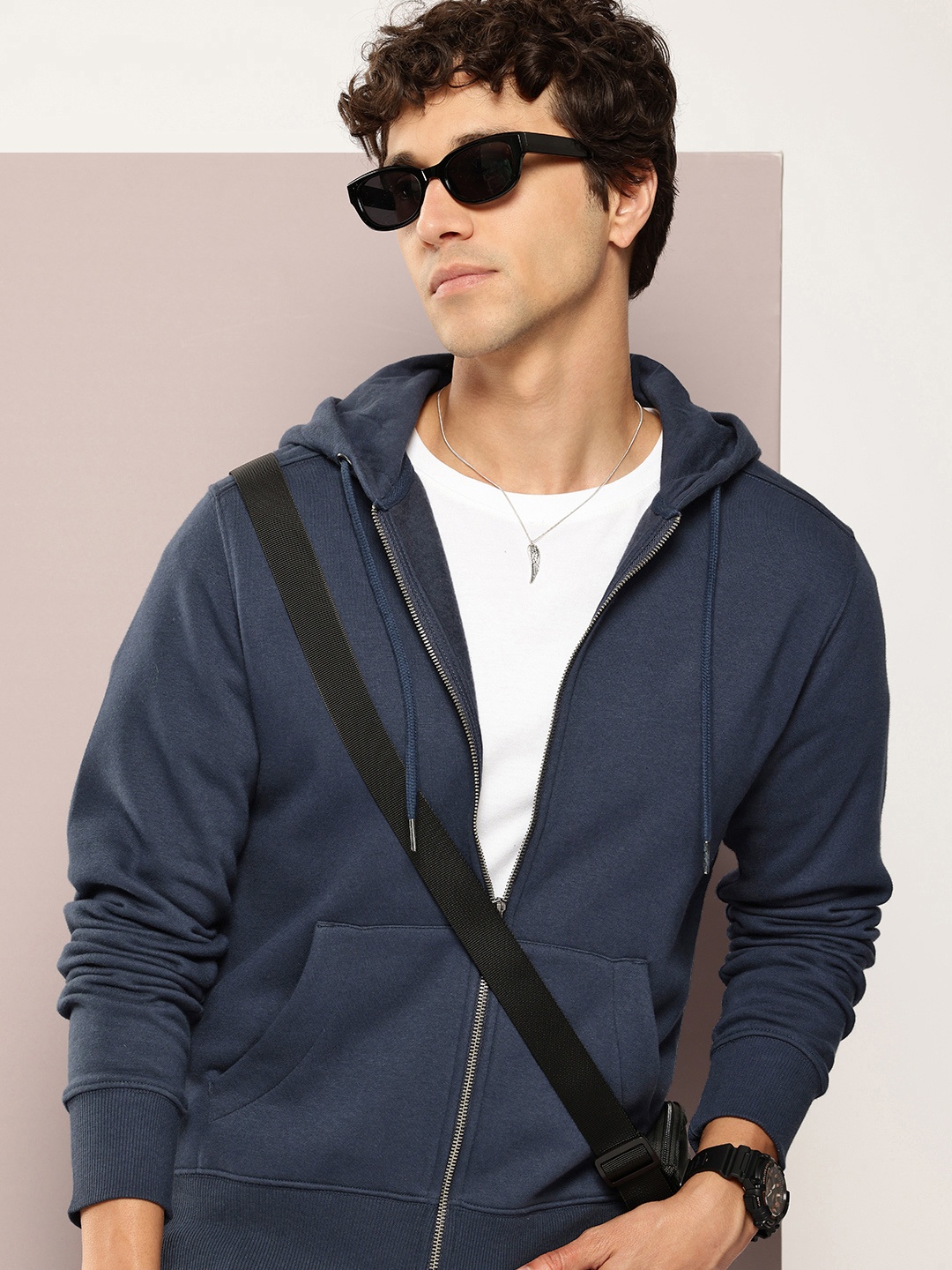 

Kook N Keech Men Hooded Sweatshirt, Navy blue