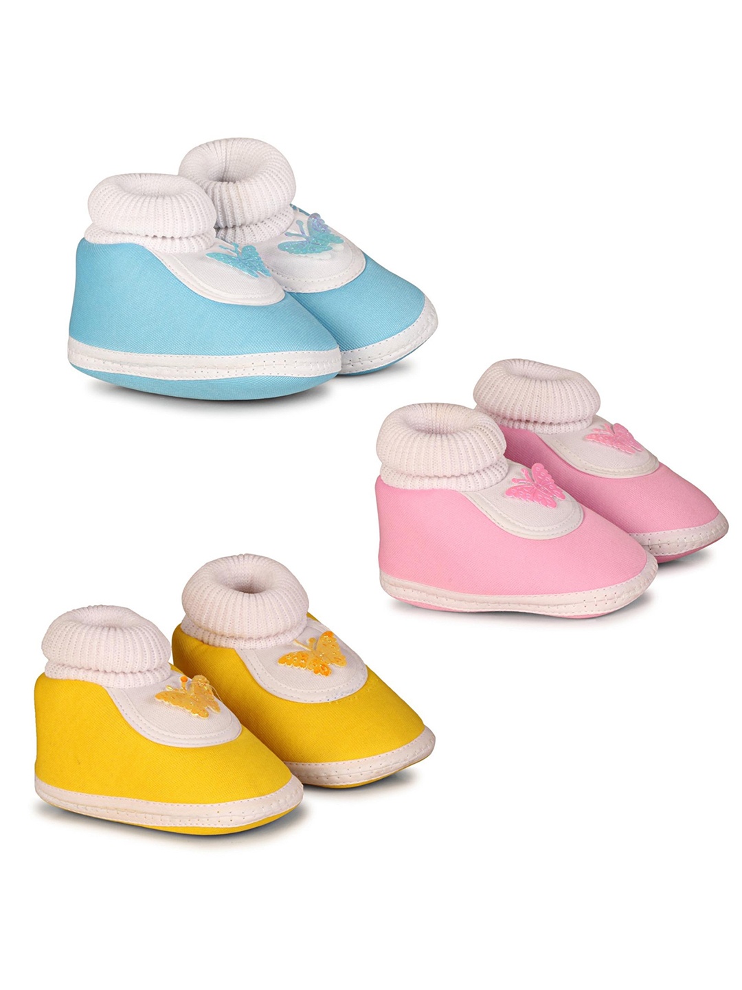 

BAESD Kids Pack of 3 Cotton Booties, Blue