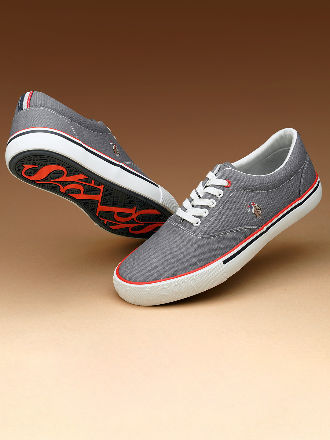 

U.S. Polo Assn. Men Lace-Ups Canvas Sneakers, Grey