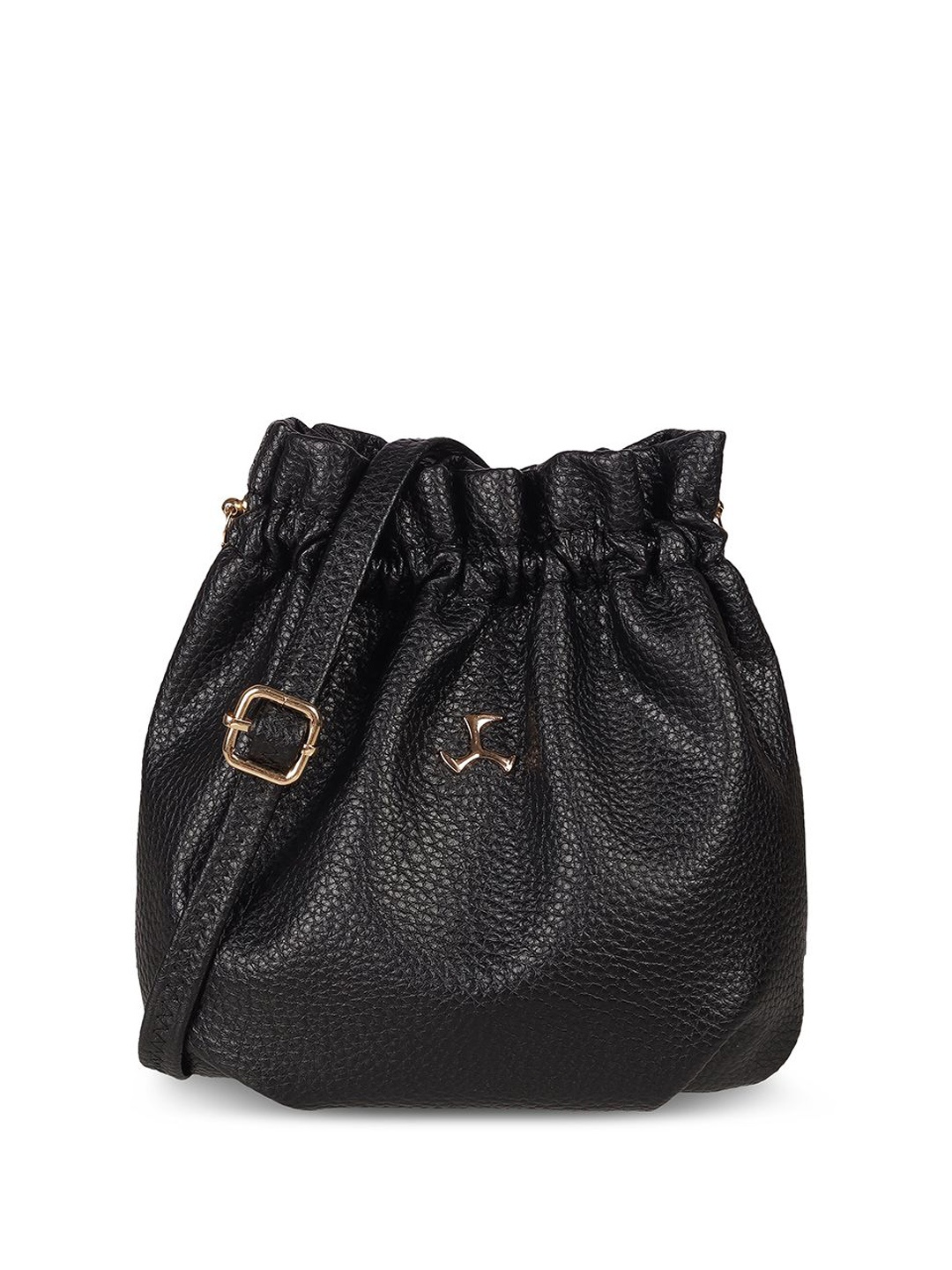 

Mochi Women Bucket Sling Bag with Bow Detail, Black