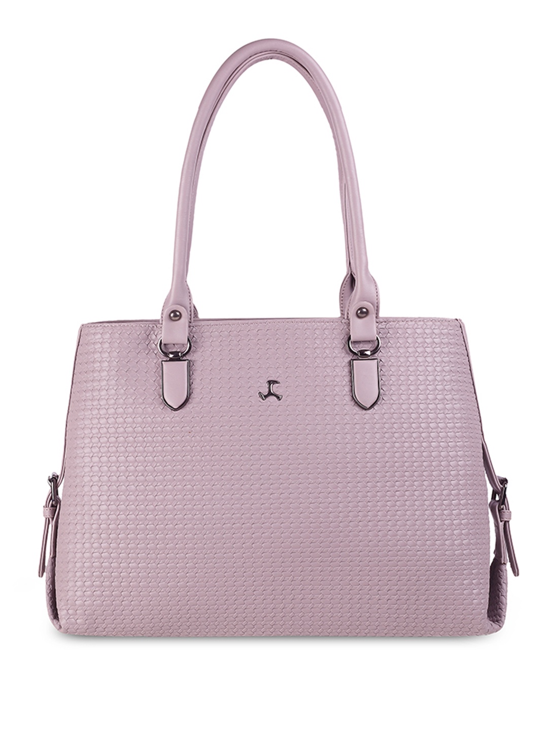 Mochi Women Textured Shopper Handheld Bag, Purple