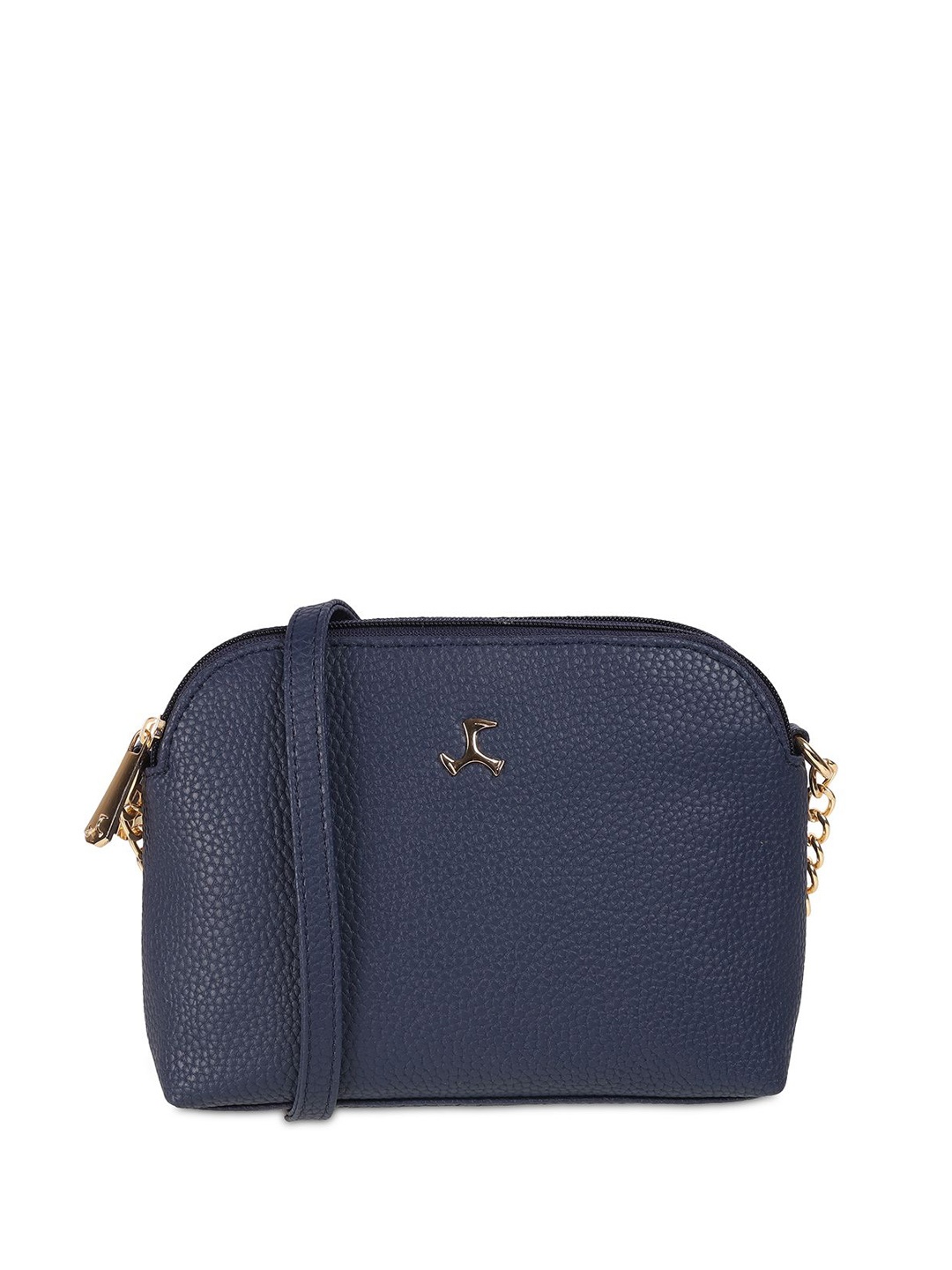 

Mochi Women Textured Structured Sling Bag, Blue