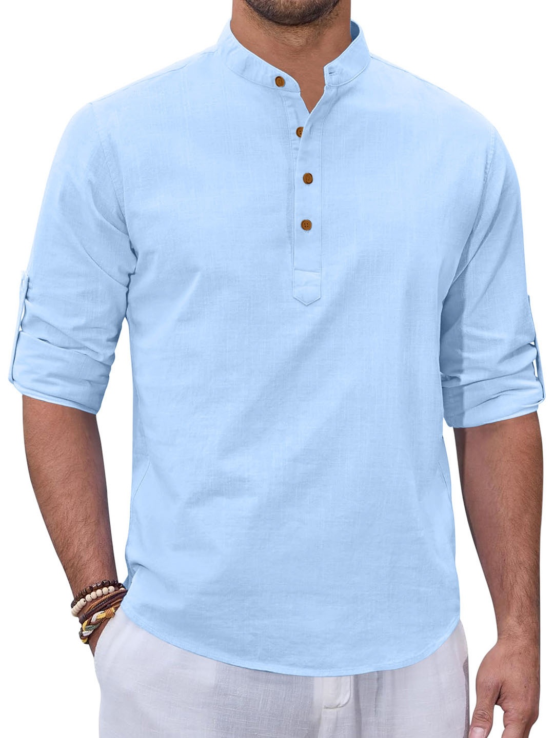 

Zombom Men Kurta, Turquoise blue