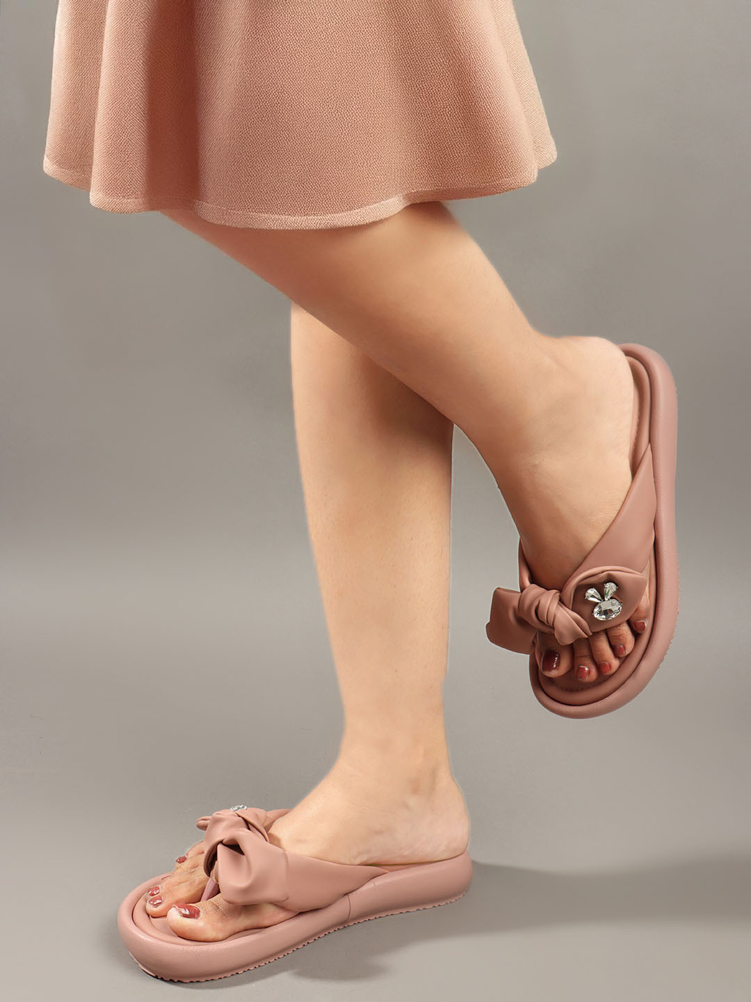 

JUMPLITE Women Open Toe Flats, Pink