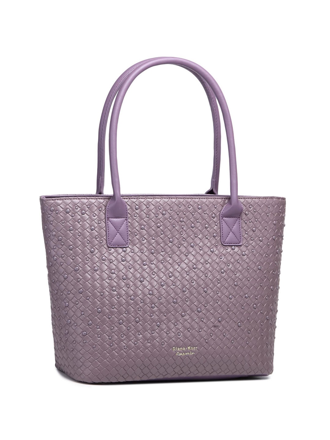 

Diana Korr Women Self Design Oversized PU Shopper Tote Bag, Purple