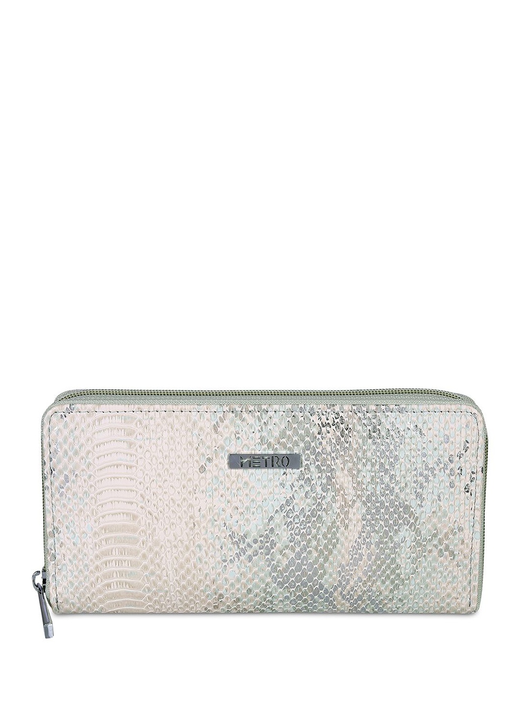 

Metro Women Geometric Zip Around Wallet, Silver