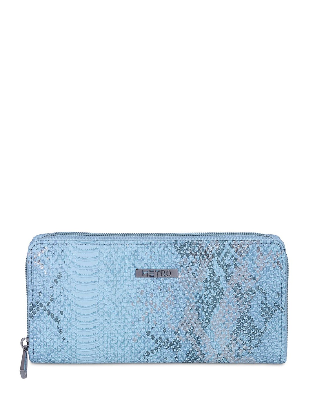 

Metro Women Textured Zip Around Wallet, Blue