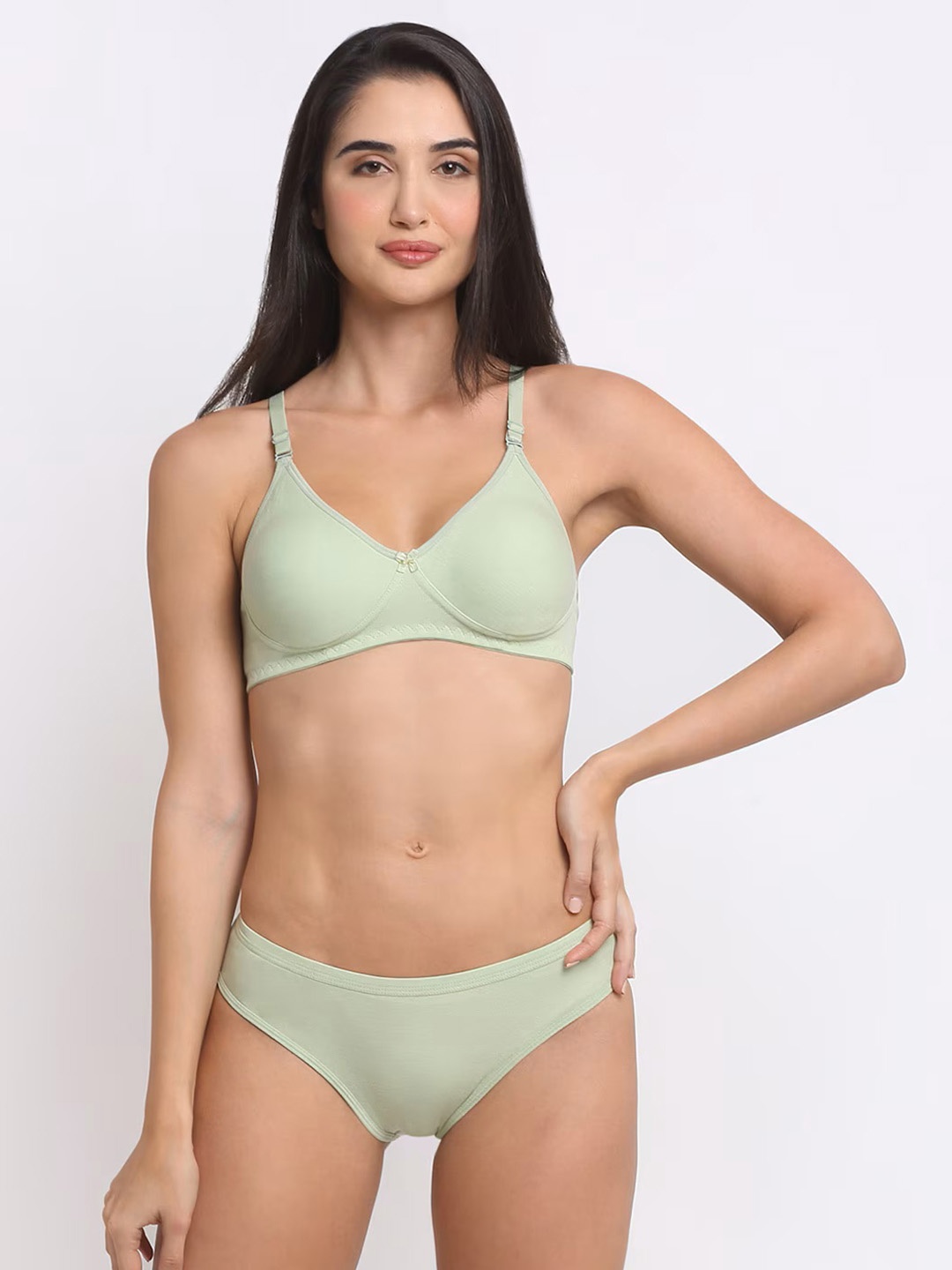 

ACCEZORY Seamless Lightly Padded Lingerie Set, Sea green