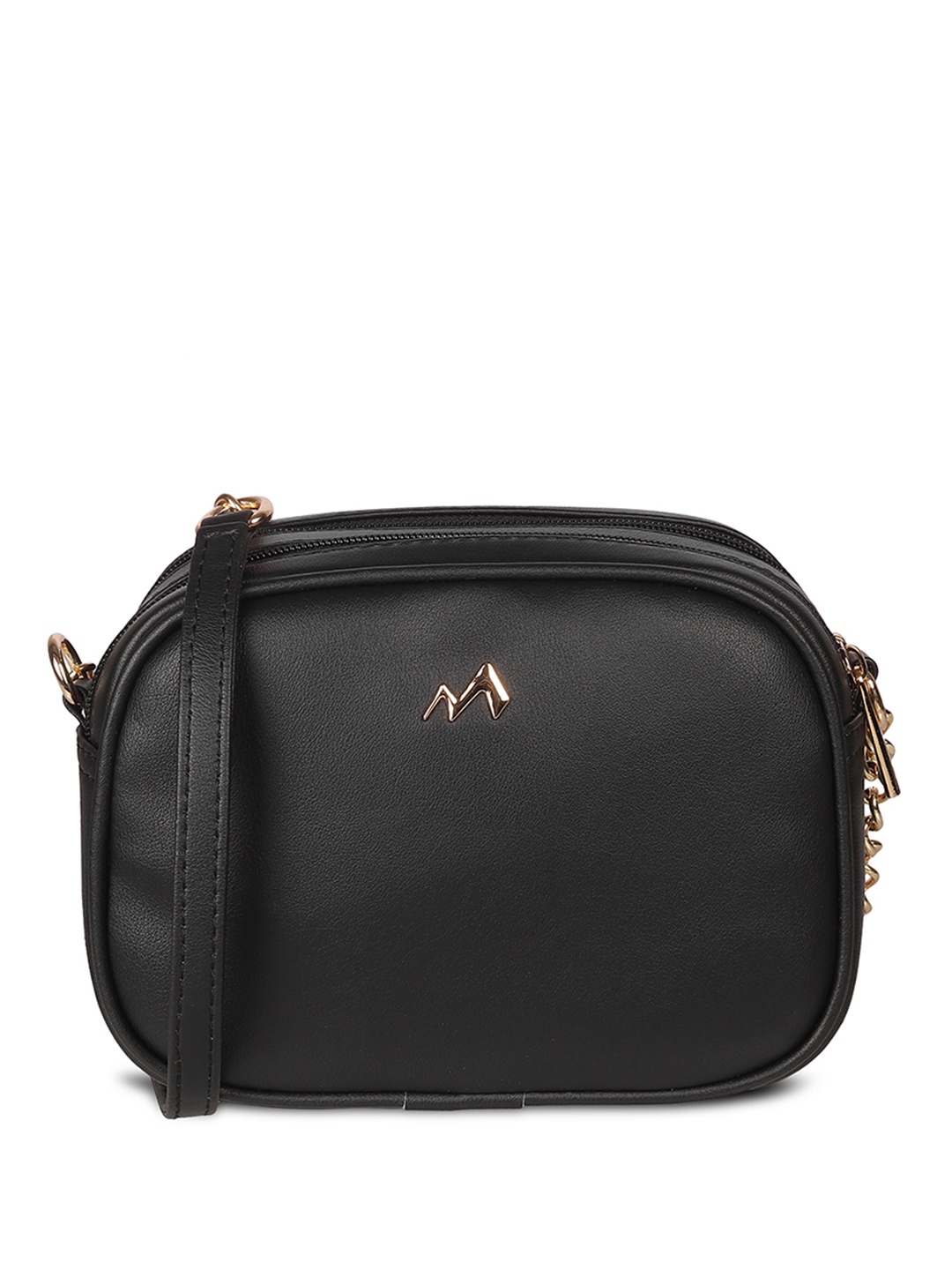 

Metro Women Structured Sling Bag with Applique, Black