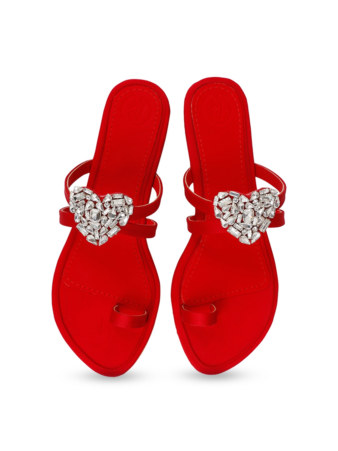 

Preet Kaur Women Embellished Ballerinas with Bows Flats, Red