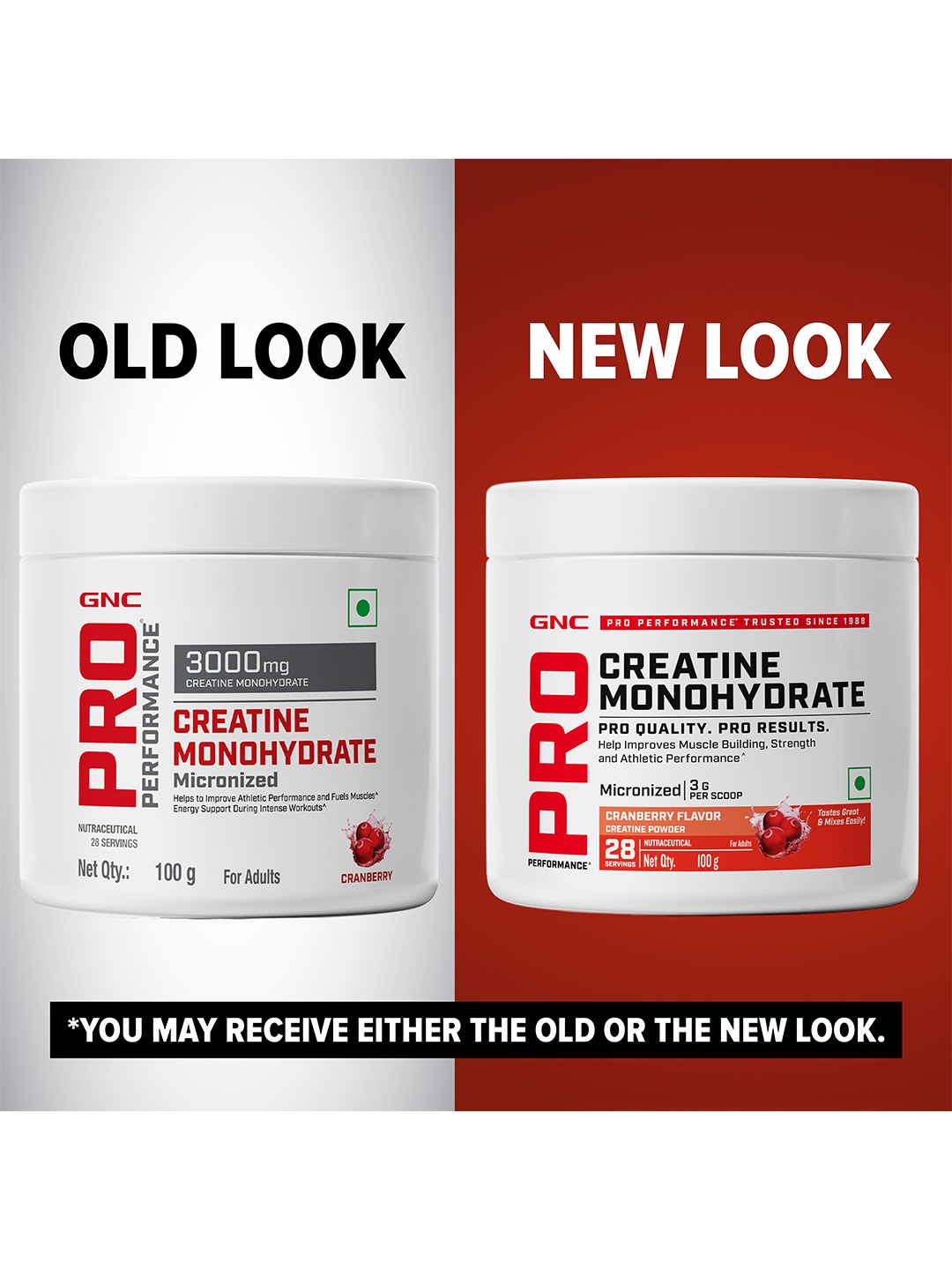 

GNC Cranberry Pro Performance Creatine Monohydrate Micronized Powder - 100 gm With Shaker, White