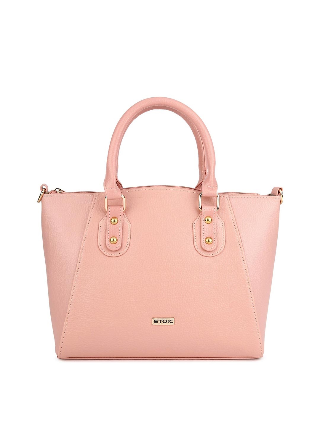 

STOIC Women Textured Structured Shoulder Bag, Pink