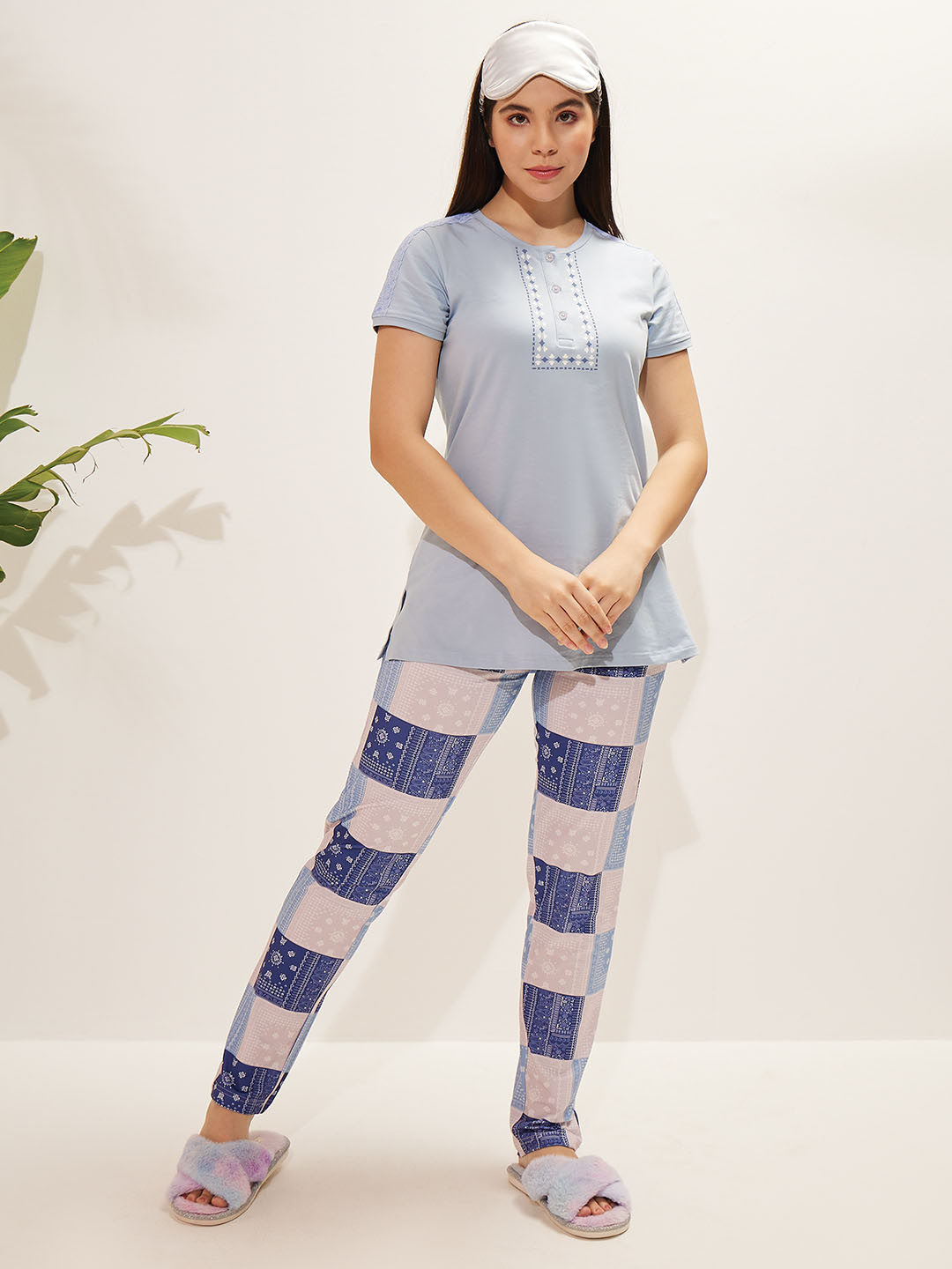 

Sweet Dreams Women Printed Night suit, Blue