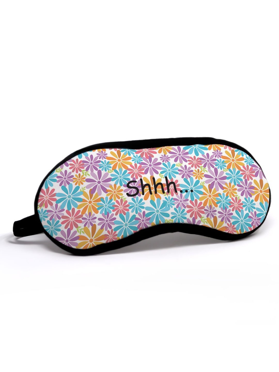 

Indigifts Unisex Satin Floral Printed Eyemask Travel Accessory, White
