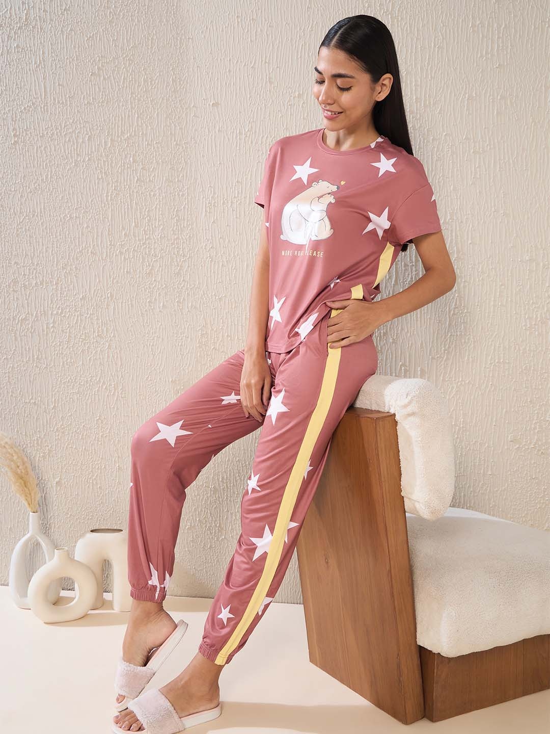 

Sweet Dreams Women Printed Night suit, Pink