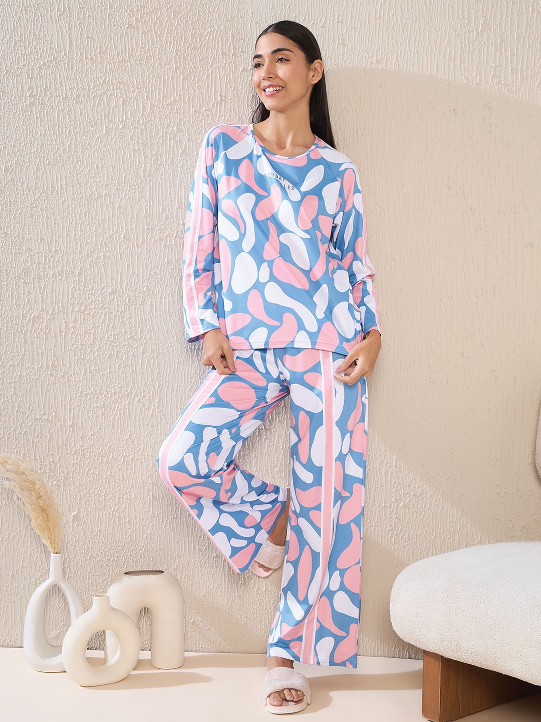 

Sweet Dreams Women Printed Night suit, Blue