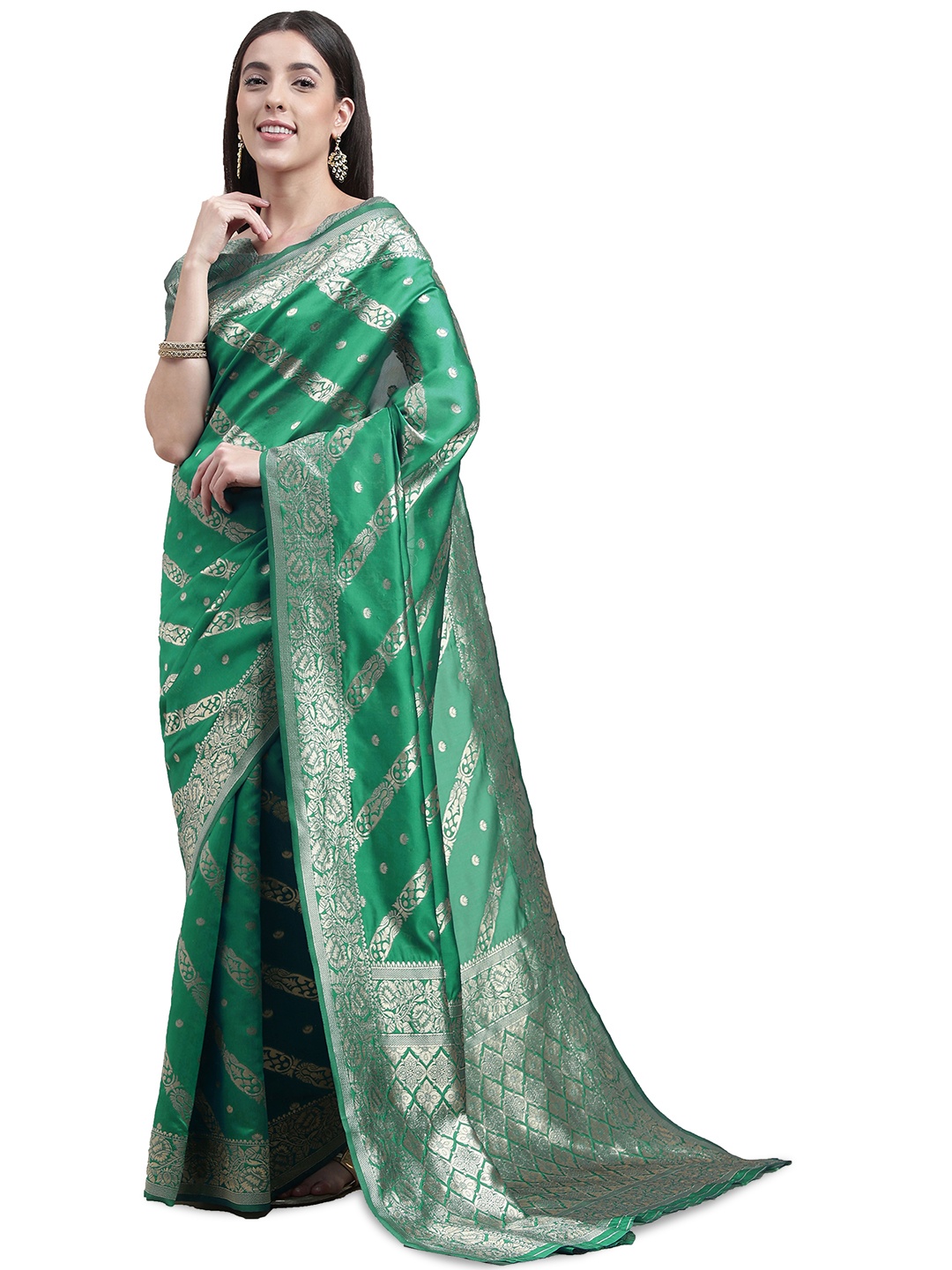 

Maroosh Woven Design Banarasi Saree, Green