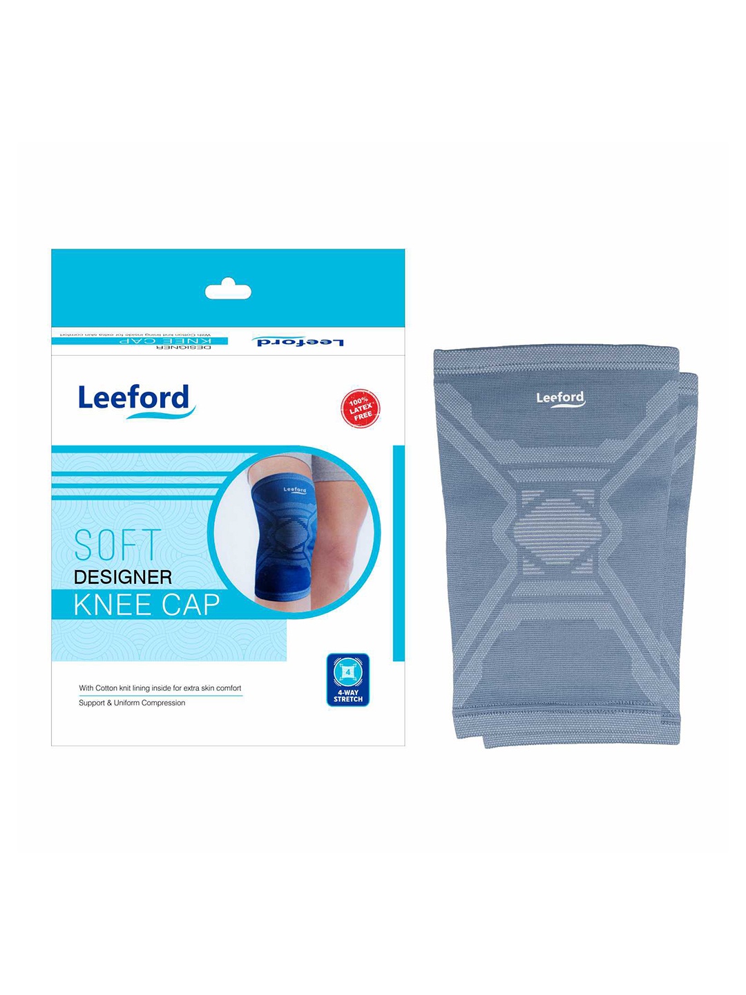 

Leeford Designer Knee Cap Sports Accessories, Grey
