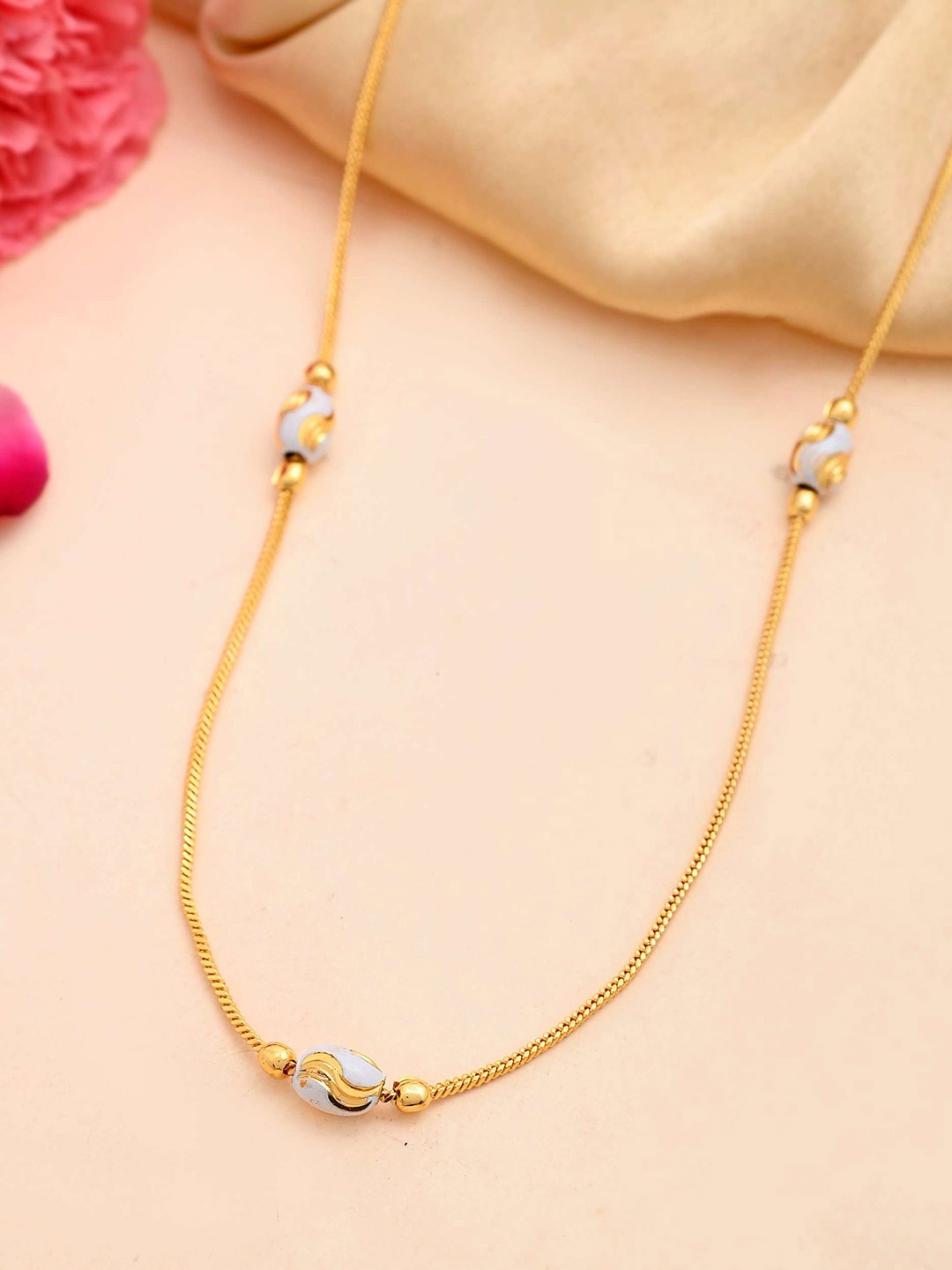 

VOJ Gold-Plated Stainless Steel Beaded Chain
