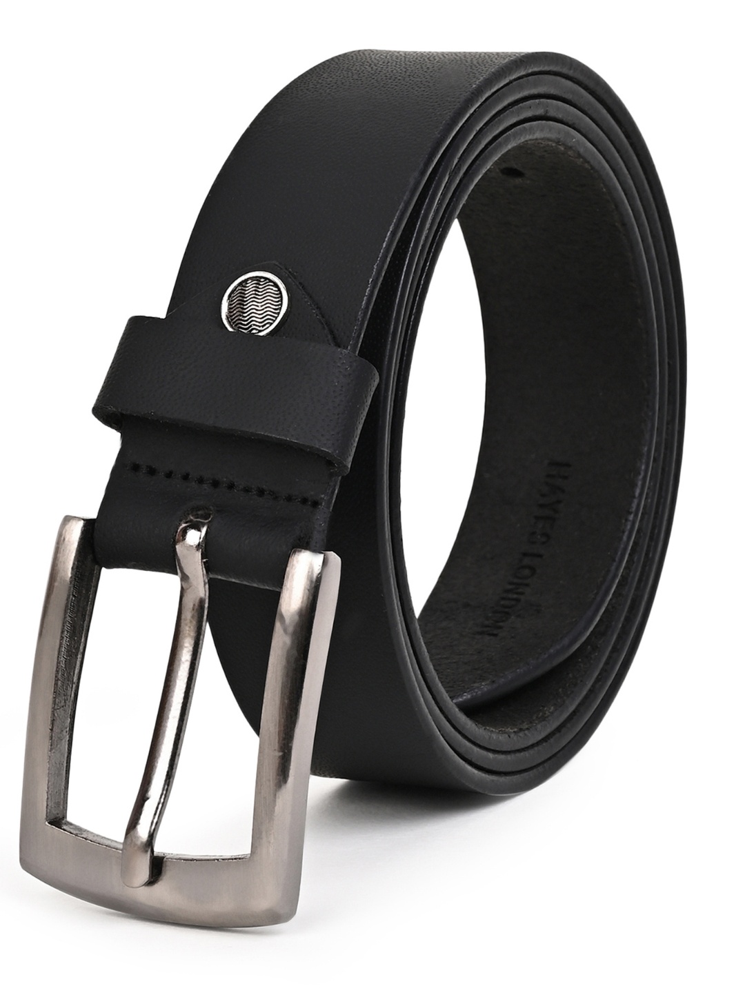 

Hayes London Men Leather Belt Premium Genuine Durable Formal Belts Mid, Black