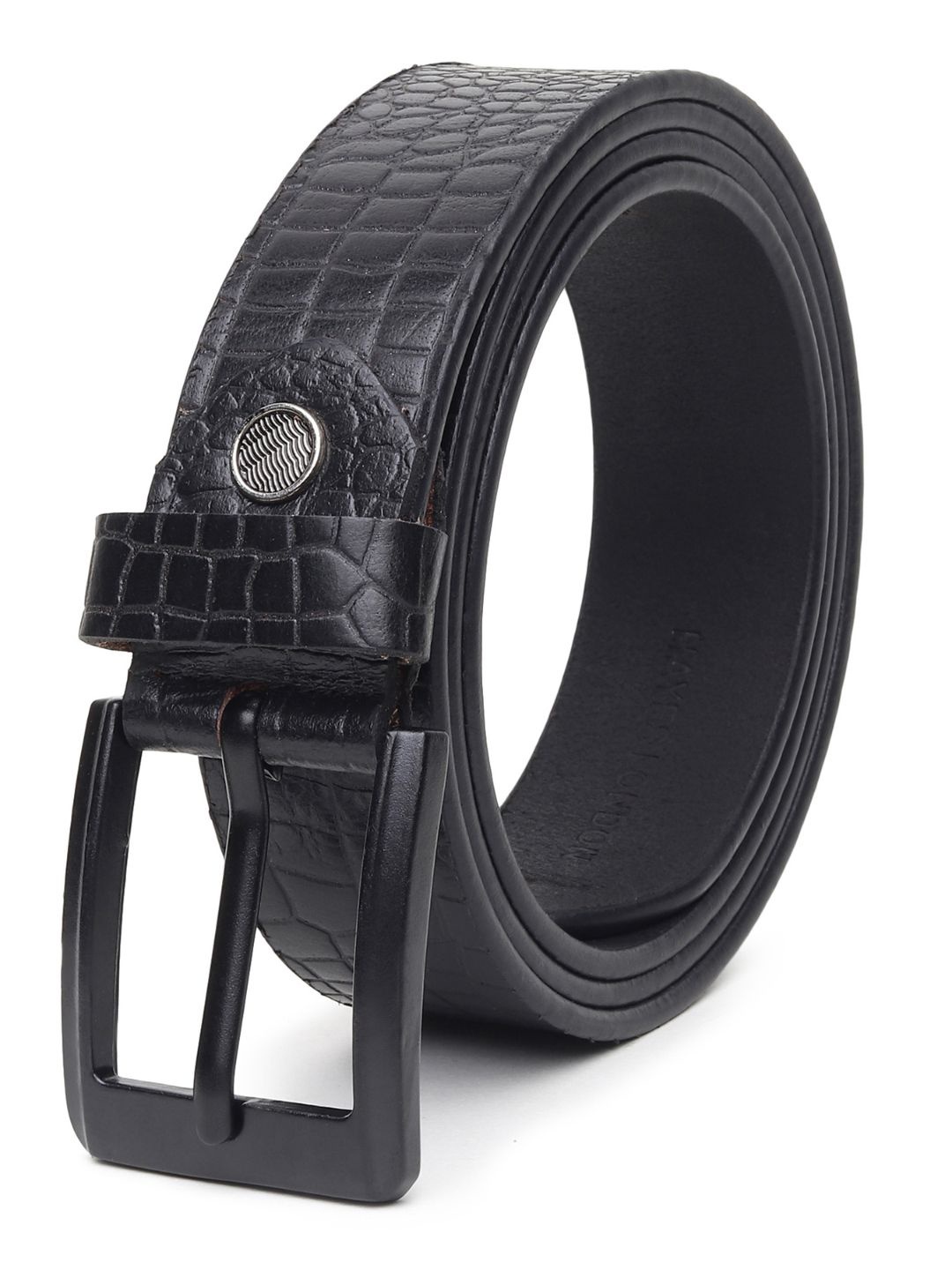

Hayes London Men Leather Belts Durable Genuine Formal Belt Croc, Black