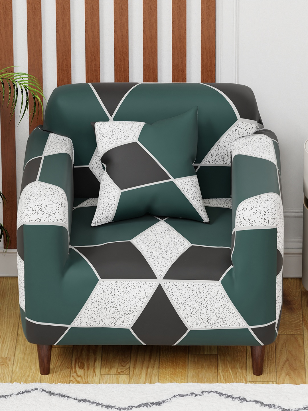 

Aura Black & White Printed Single Seater Elasticated Sofa Cover