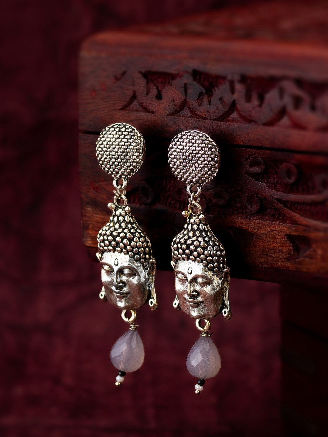 

aadita Beaded Classic Drop Earrings, Silver