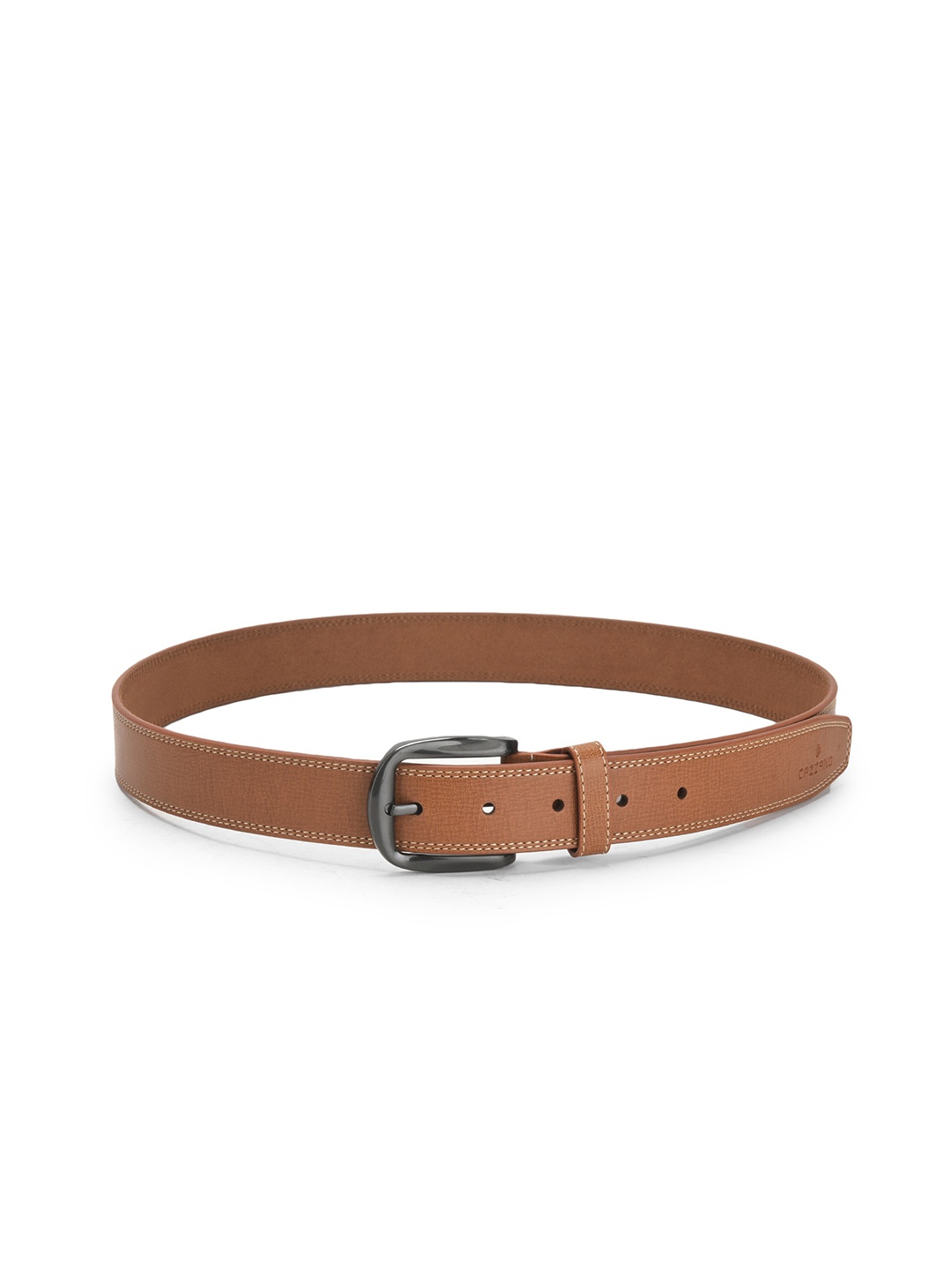 

Cazzano Men Textured Leather Belt, Tan