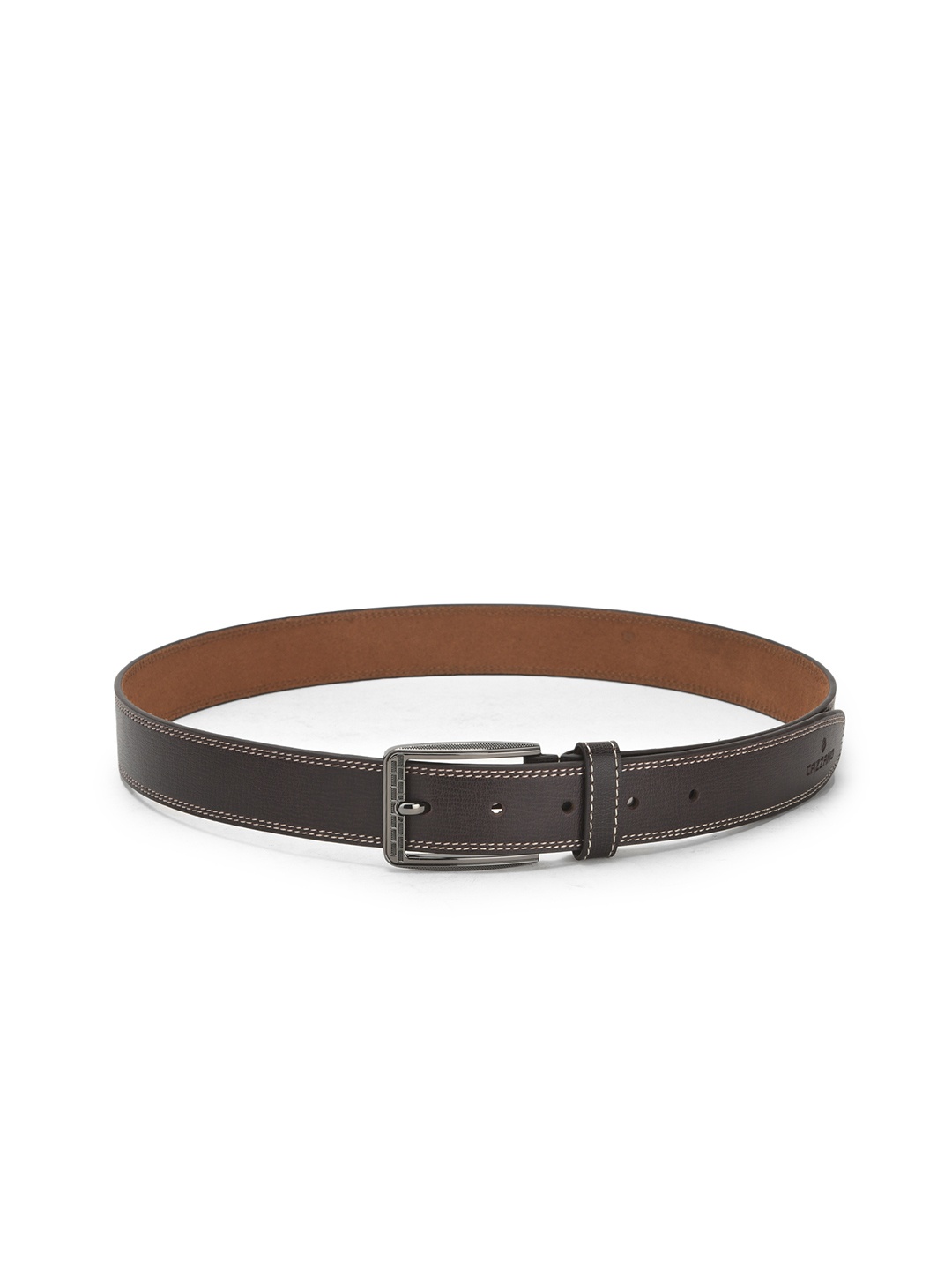 

Cazzano Men Textured Tang Closure Leather Casual Belt, Brown