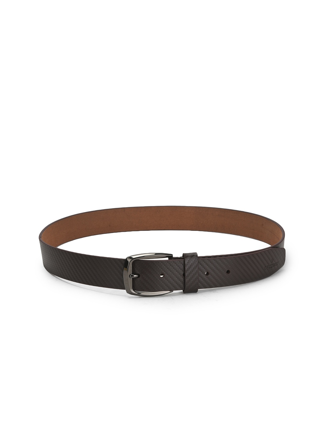 

Cazzano Men Textured Tang Closure Leather Casual Belt, Brown