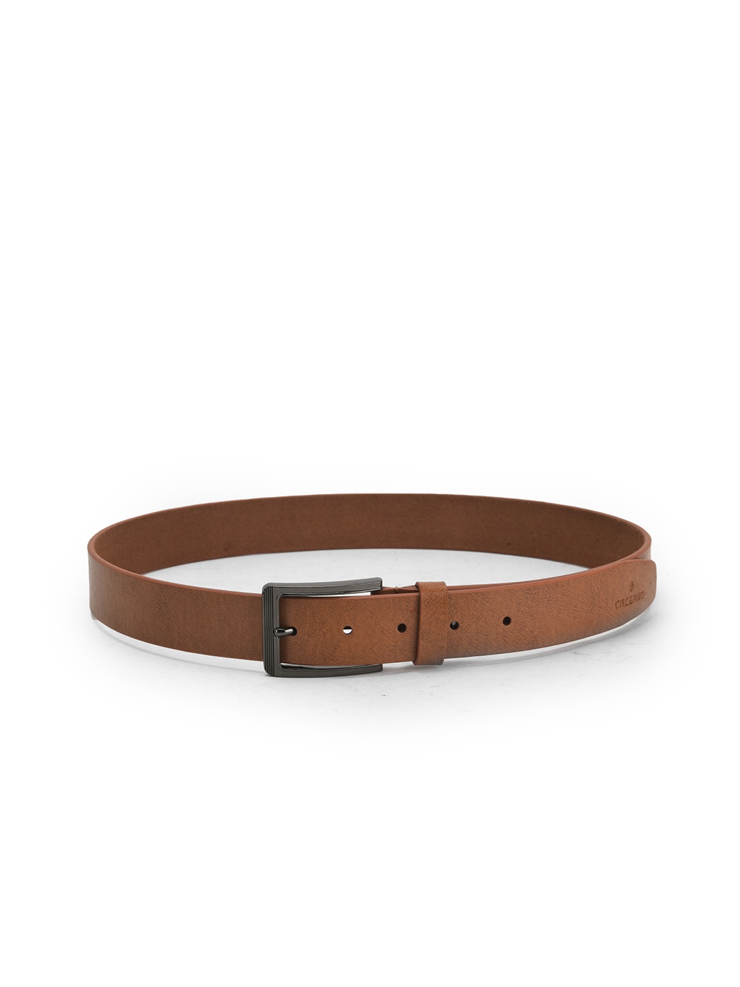 

Cazzano Men Textured Tang Closure Leather Casual Belt, Tan