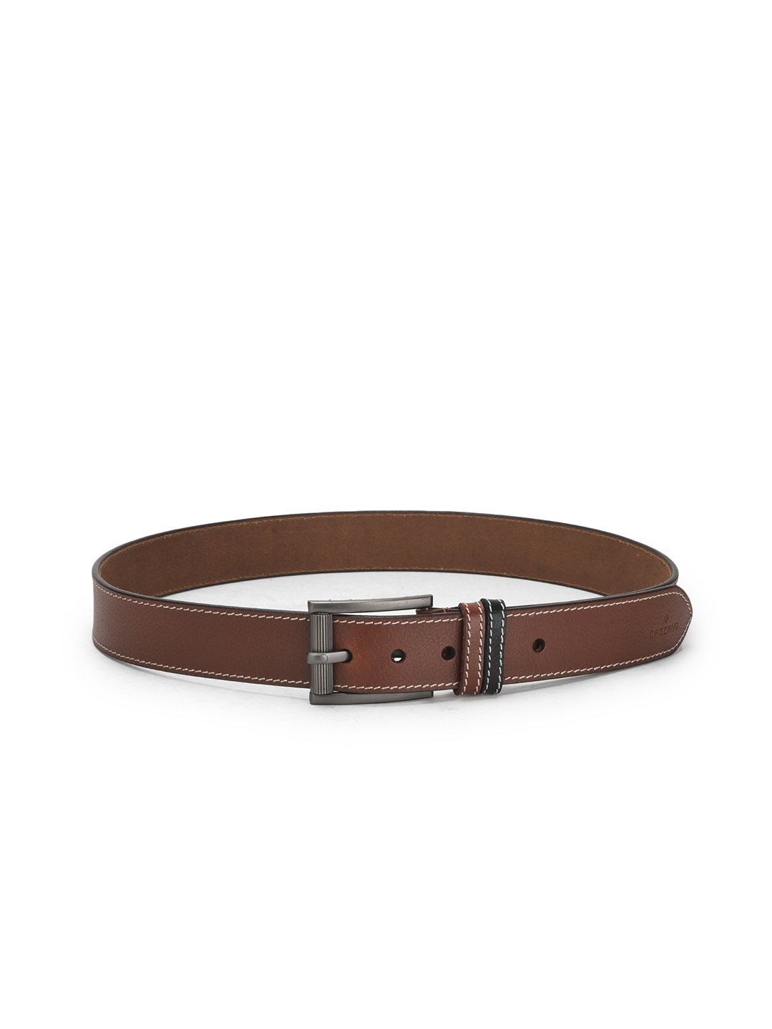 

Cazzano Men Textured Tang Closure Leather Casual Belt, Brown