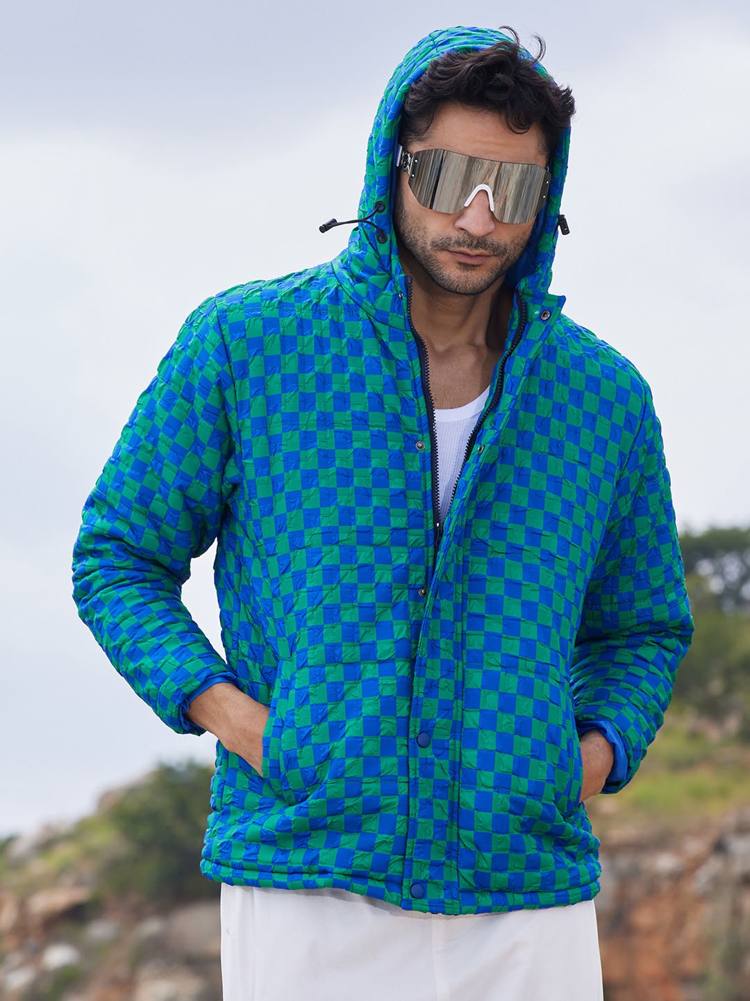 

Campus Sutra Men Lightweight Puffer Jacket, Blue