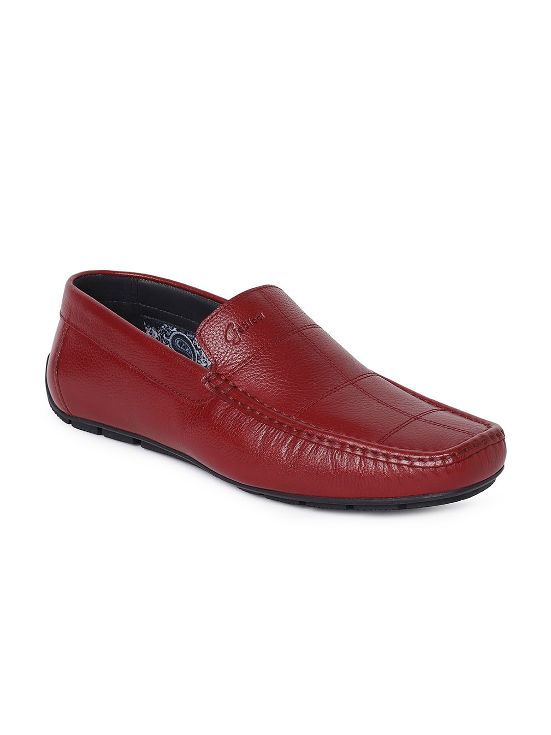 

GABICCI Men Leather Loafers, Red