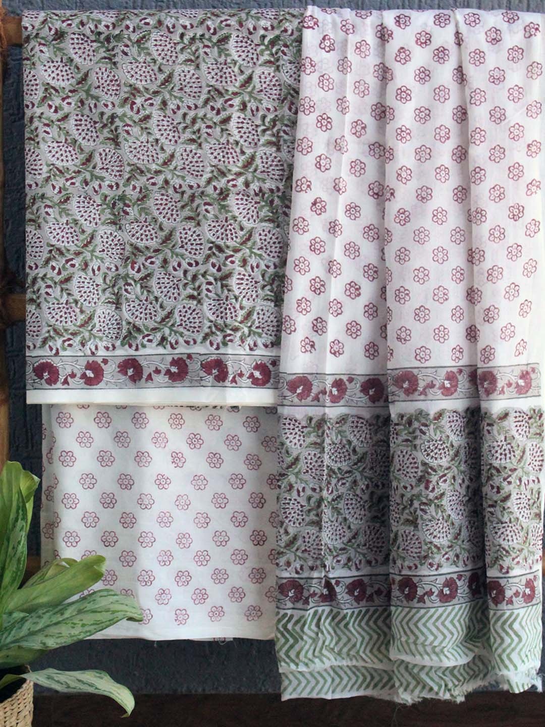 

Weaves of Tradition Printed Pure Cotton Unstitched Dress Material, Grey
