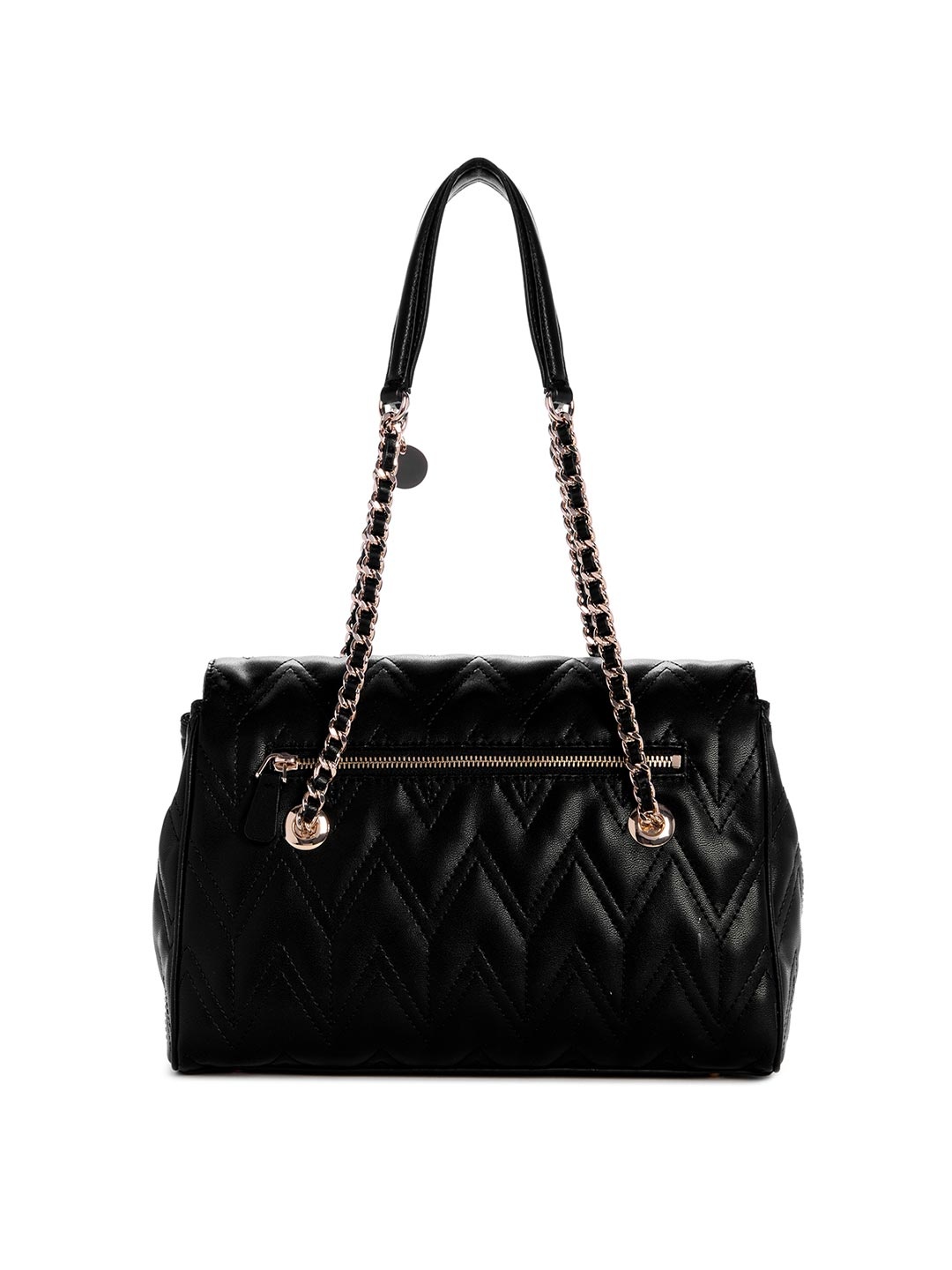 

GUESS Textured PU Structured Satchel with Quilted, Black